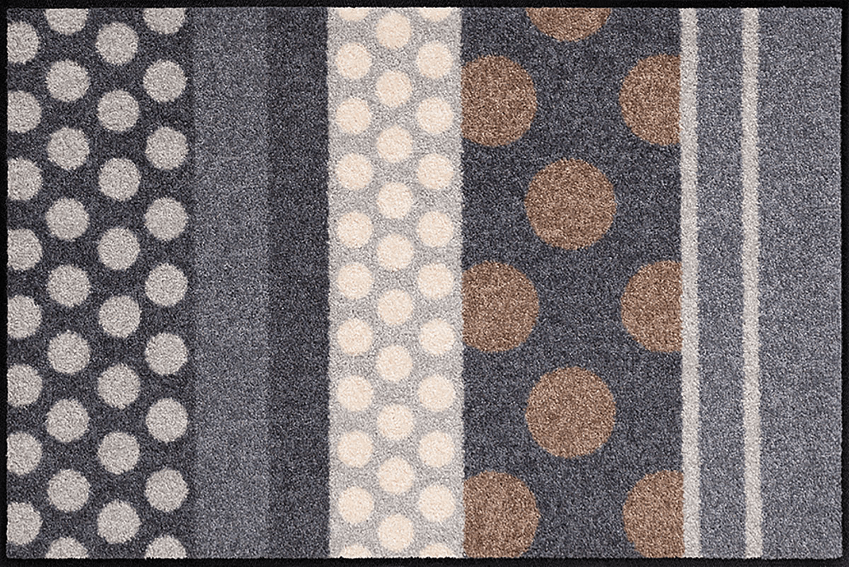 Fußmatte Glamour Dots grau, Design Salonloewe, 050 x 075 cm, Draufsicht
