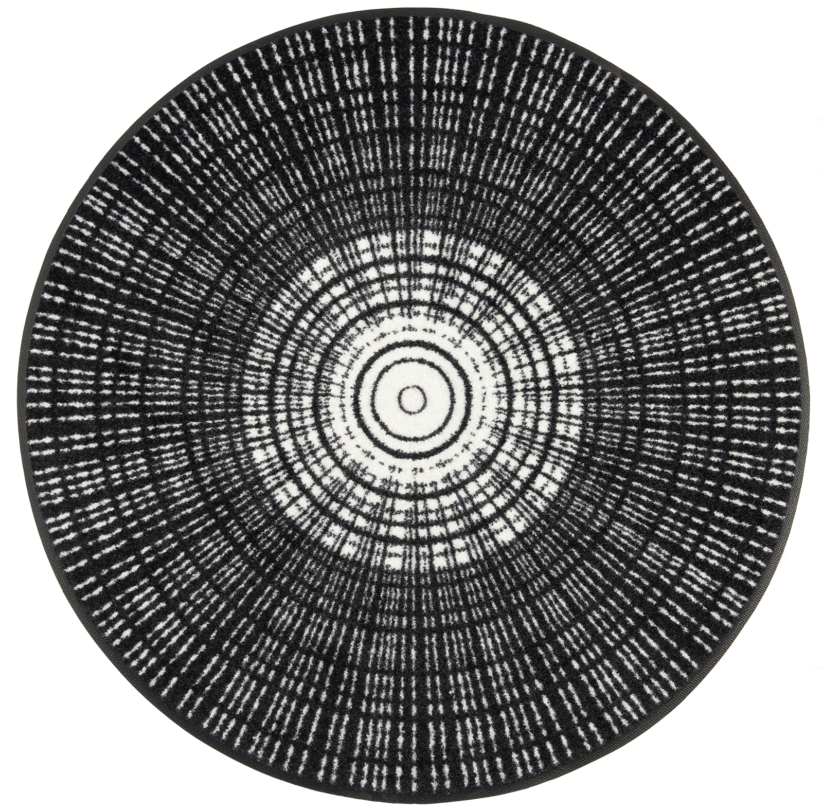 Fußmatte Cascara black, Wash & Dry Design, runde Sonderform, ∅ 115 cm, Draufsicht