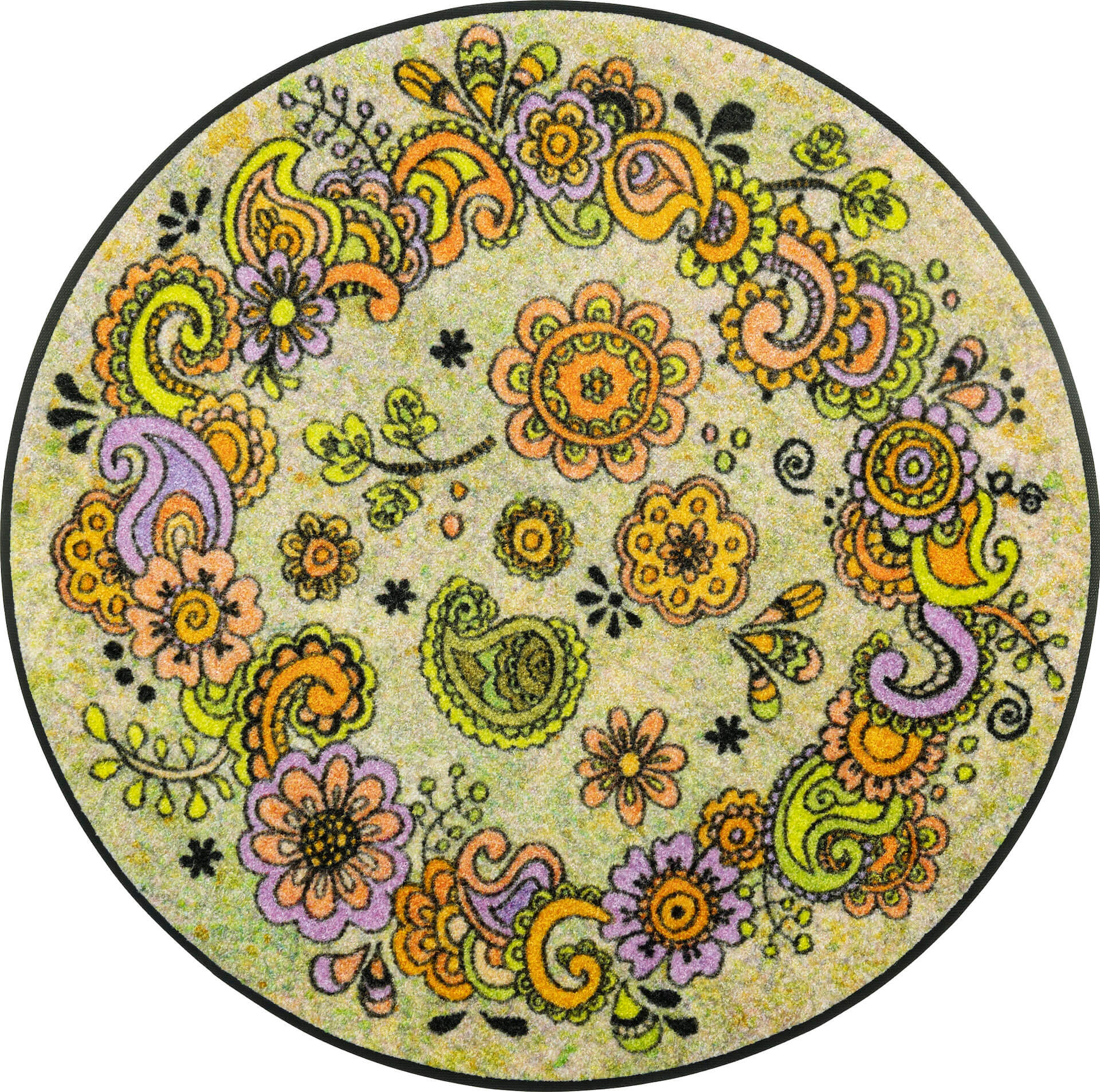 Fußmatte Happy Flowers, Wash & Dry Design, 085 x 085 cm, mehrfarbig, Draufsicht