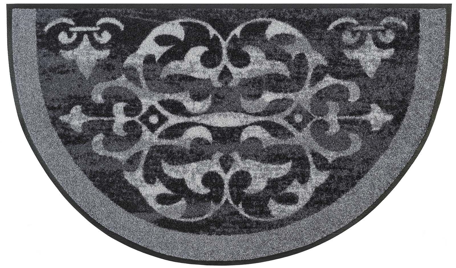 Round Ornaments Fußmatte, halbrunde Sonderform, 50 x 85 cm, Draufsicht