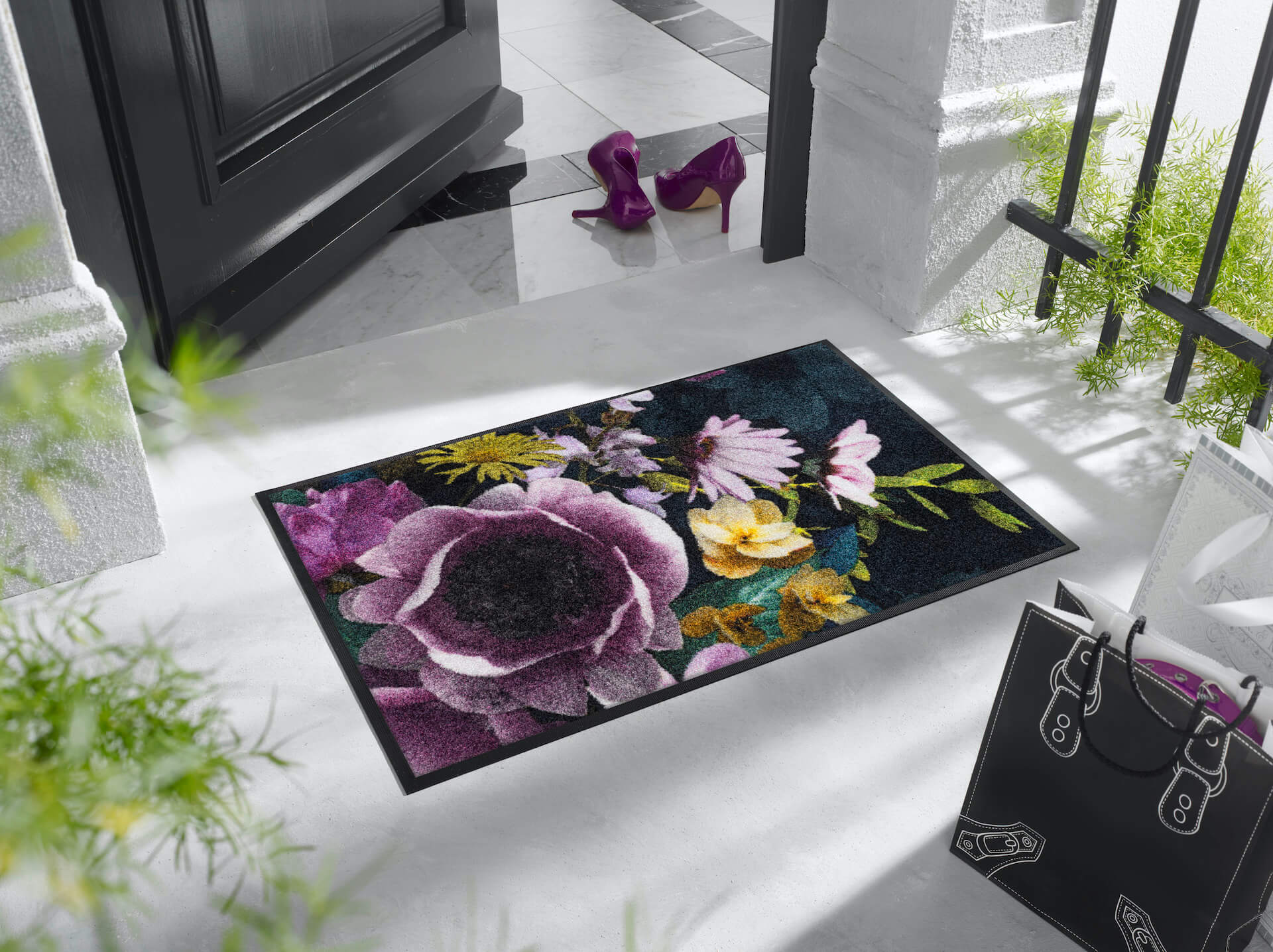 Fußmatte Anemone, Wash & Dry Interior Design, mehrfarbig, 50x 75 cm, Milieubild