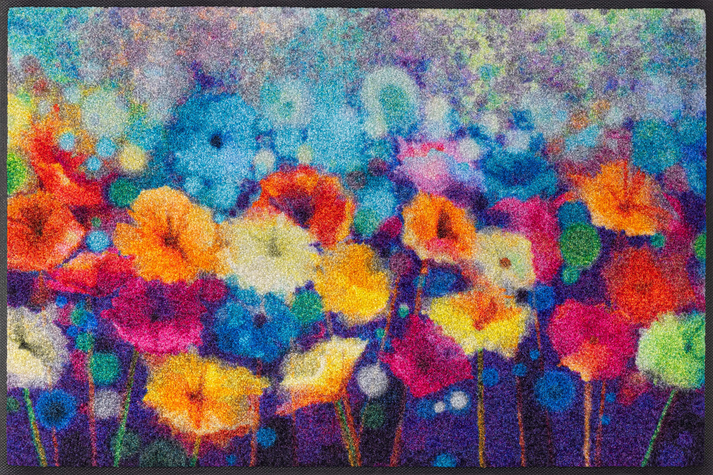 Flowerlover Sauberlaufmatte, mehrfarbiges Blumenmotiv, 50 x 75 cm, Draufsicht