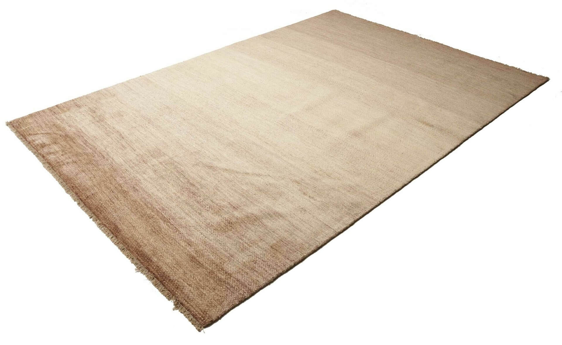 Afghanteppich Shayan, handgeknüpft aus Schurwolle, beige/braun, 197 x 296 cm, Schrägansicht