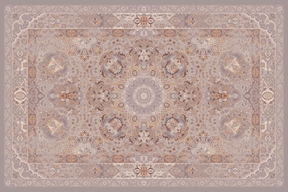 Persischer Designerteppich aus der "Classical-Kollektion, handgeknüpft aus Wolle und Seide, grau/braun/mehrfarbig, Draufsicht