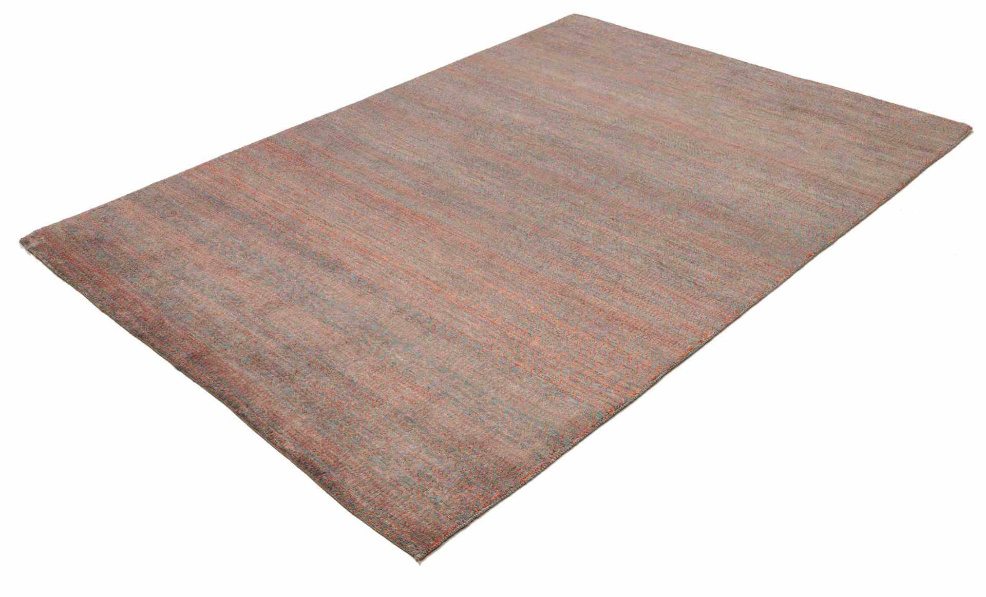 Afghan Teppich MD. Royal, handgeknüpft aus Schurwolle, grau/rost, 152 x 213 cm, Schrägansicht