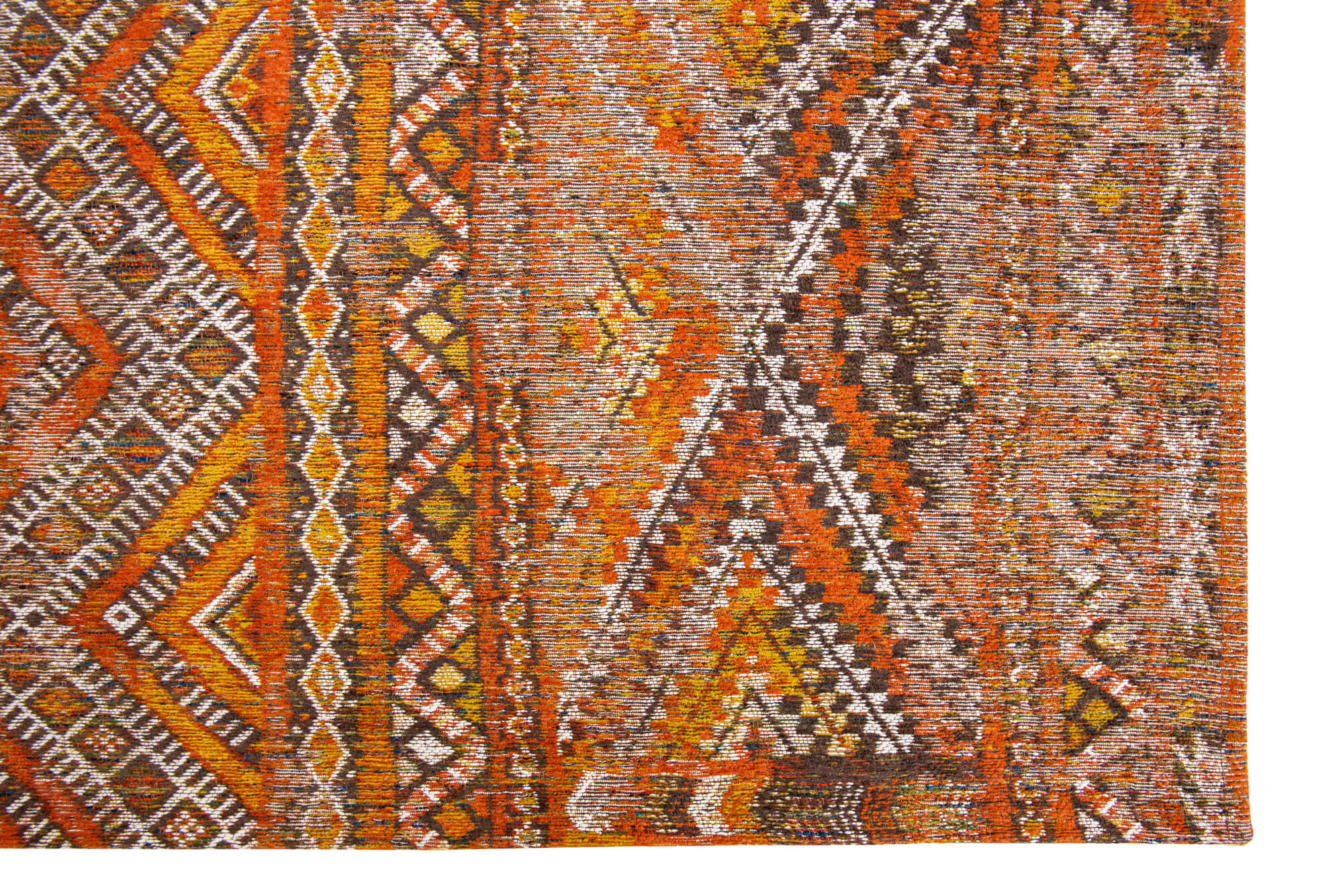Flachgewebe Teppich Kilim, Baumwolle & Wolle, Riad Orange, Detailansicht