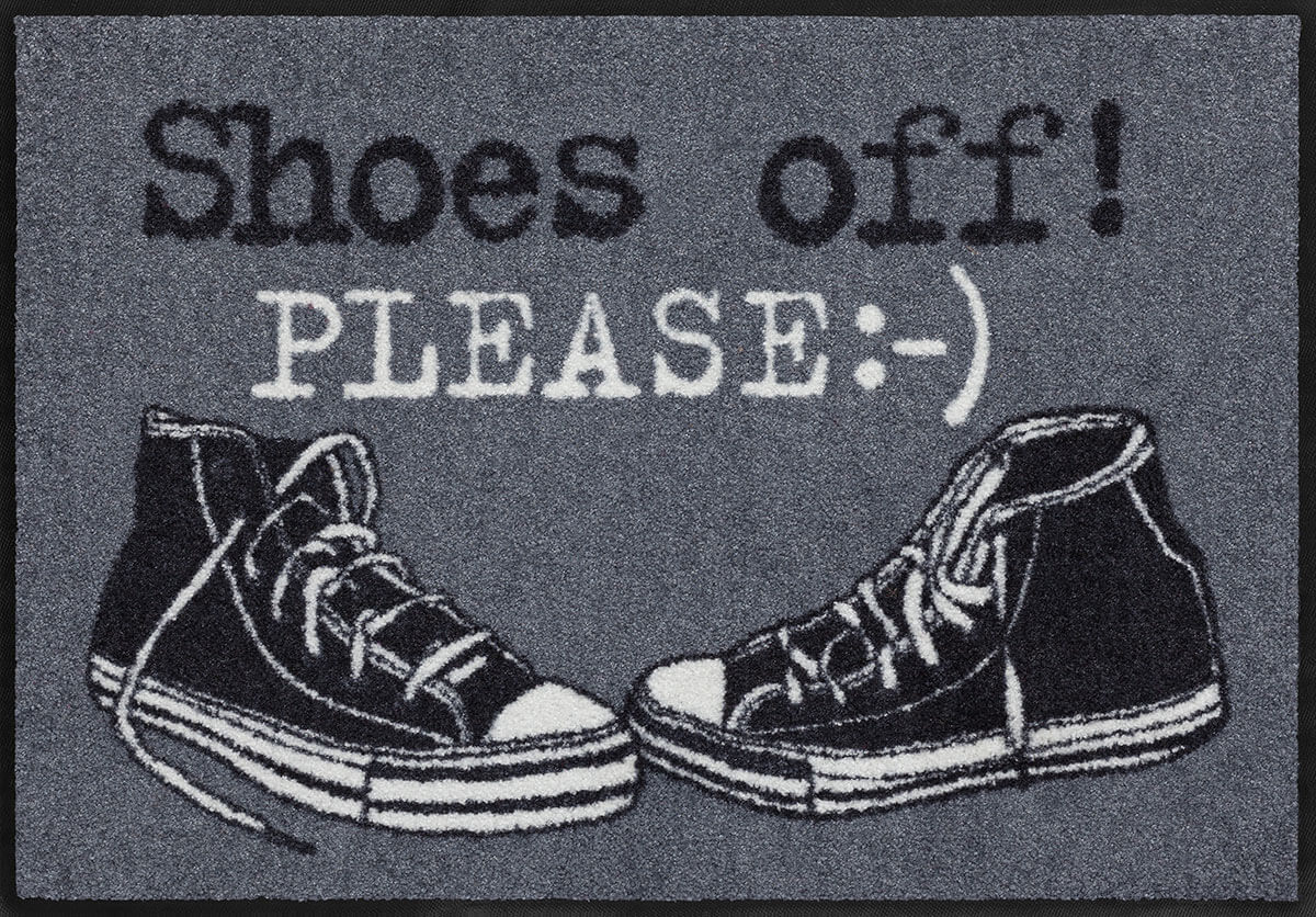 Fußmatte Shoes Off Please, Salonloewe Classic Style, 50 x 75 cm, Draufsicht