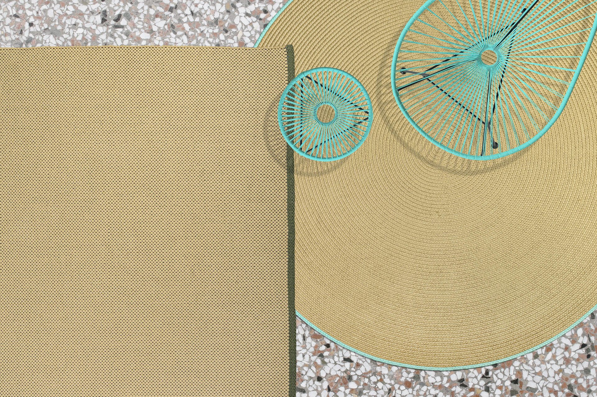 Tisca Outdoorteppich Tanaro, rechteckig, farbige Abschlussbordüre, Mileubild