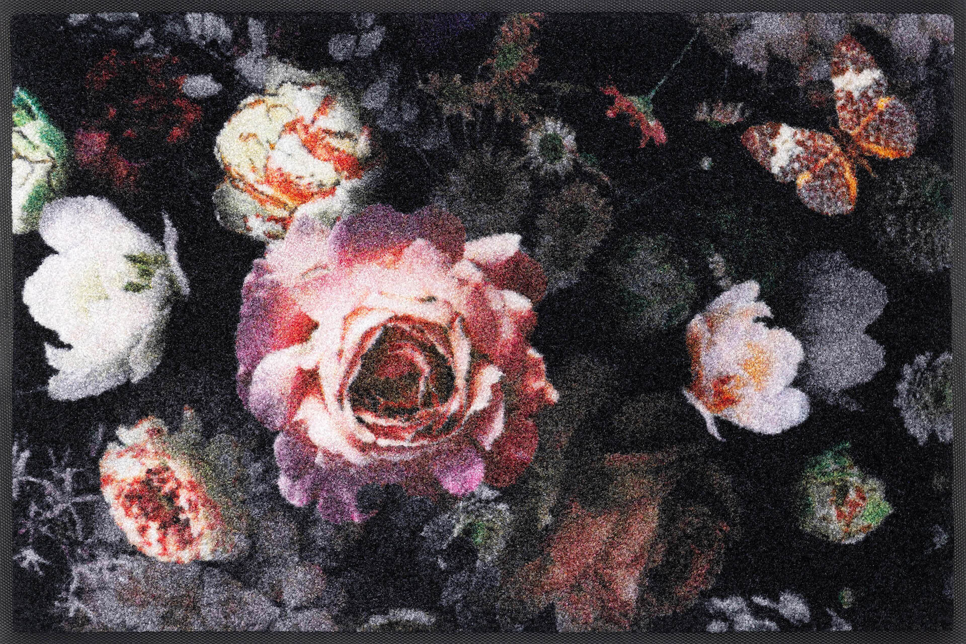 Fußmatte Night Roses, Wash & Dry Designmatte, 050 x 075 cm, Draufsicht