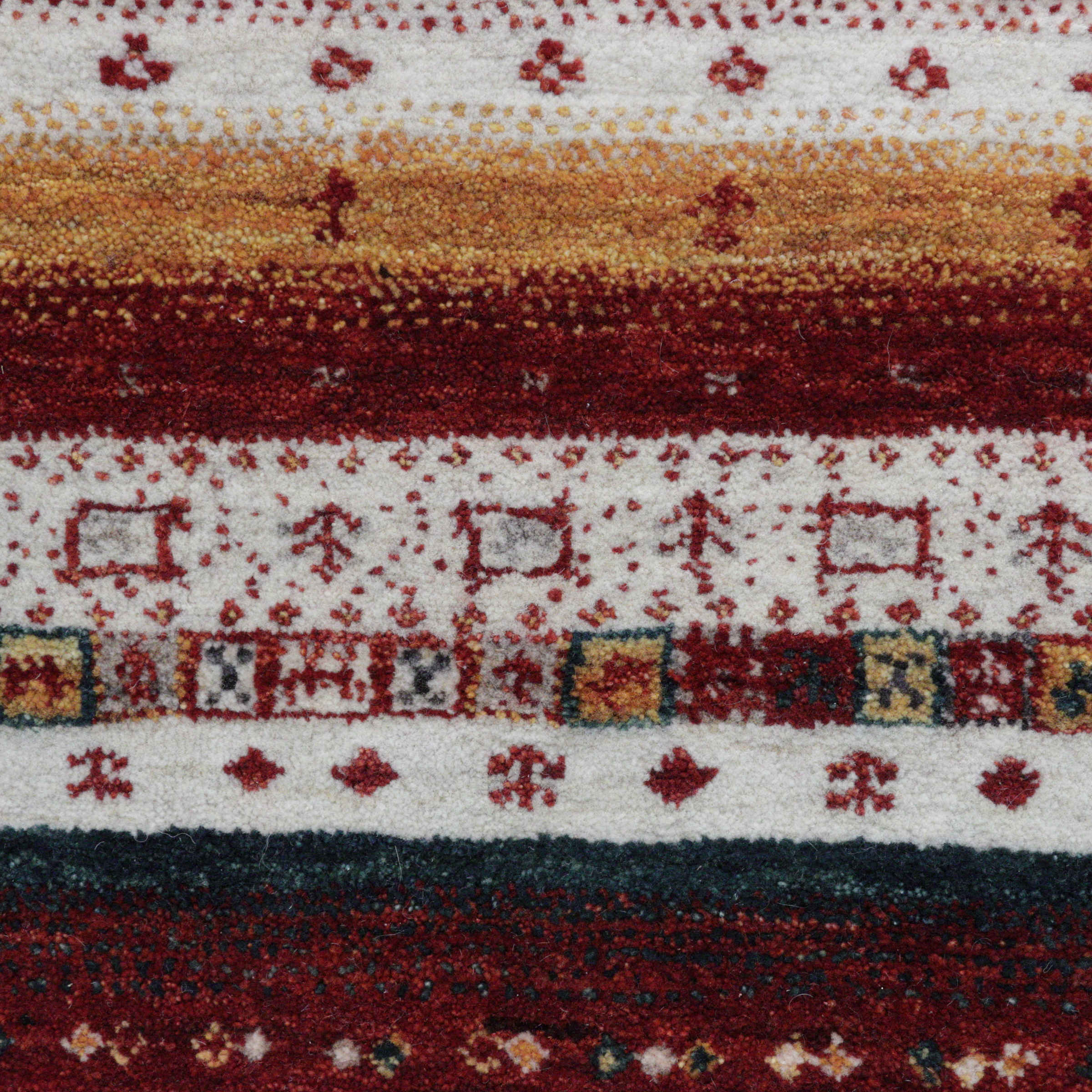 Indischer Teppich Lori Sherin, Indo Gabbeh aus Schurwolle, 170 x 240 cm, Detailansicht
