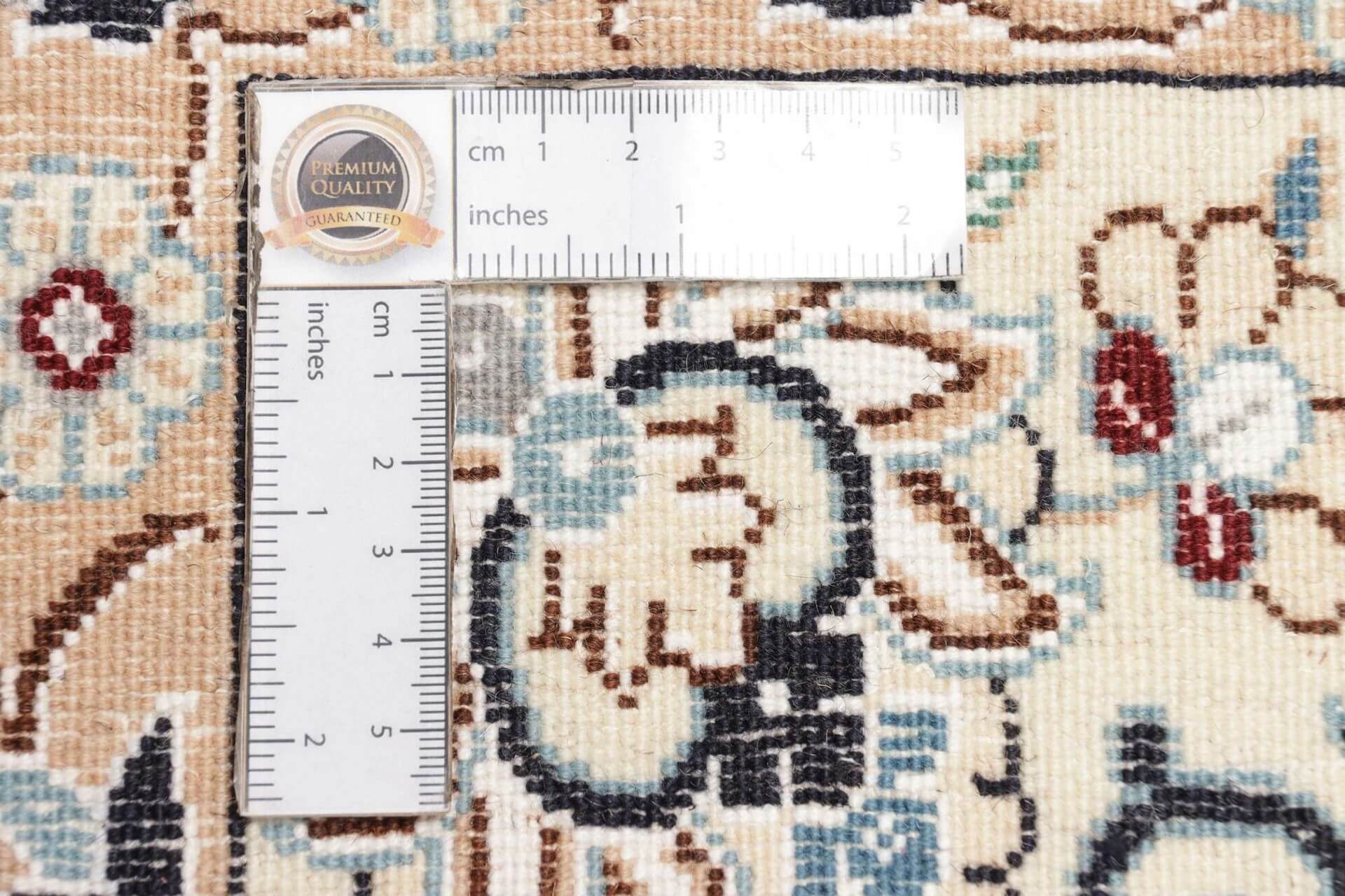 Nain Teppich Bau, handgeknüpft aus Wolle, 9 LA Knüpfung, 130 x 207 cm, Ansicht Rückseite