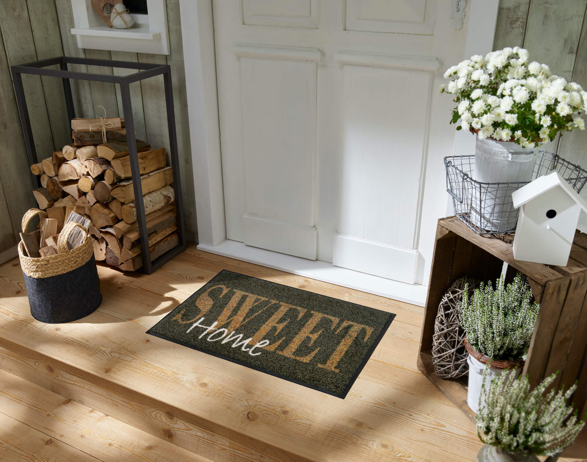 Fußmatte Homebase, Wash & Dry Design, 050 x 075 cm, mit Schriftzug Sweet Home, Milieubild