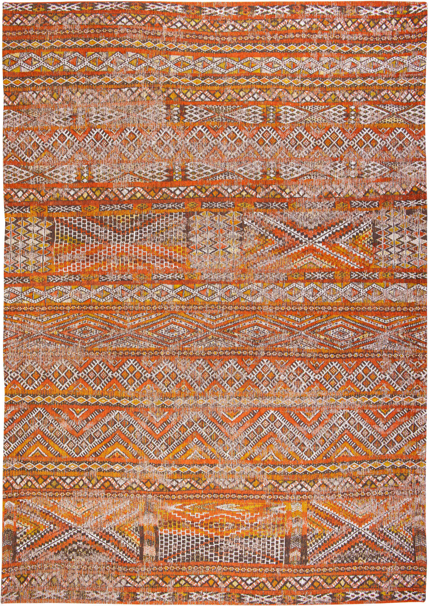 Flachgewebe Teppich Kilim, Baumwolle & Wolle, Riad Orange, Draufsicht