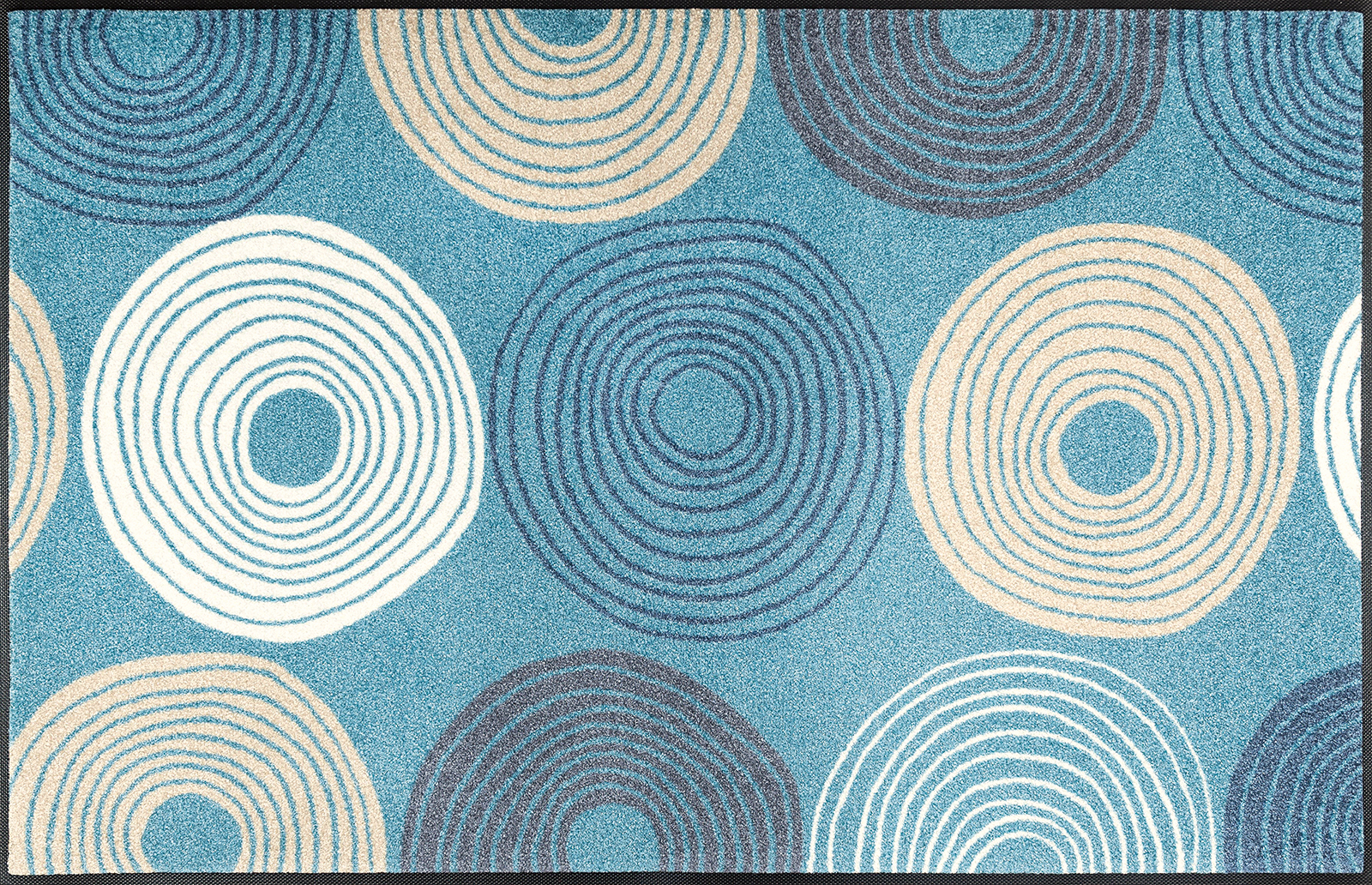 Fußmatte Cyclone, Wash & Dry Designmatte, blaugrundig, 75 x 120 cm, Draufsicht