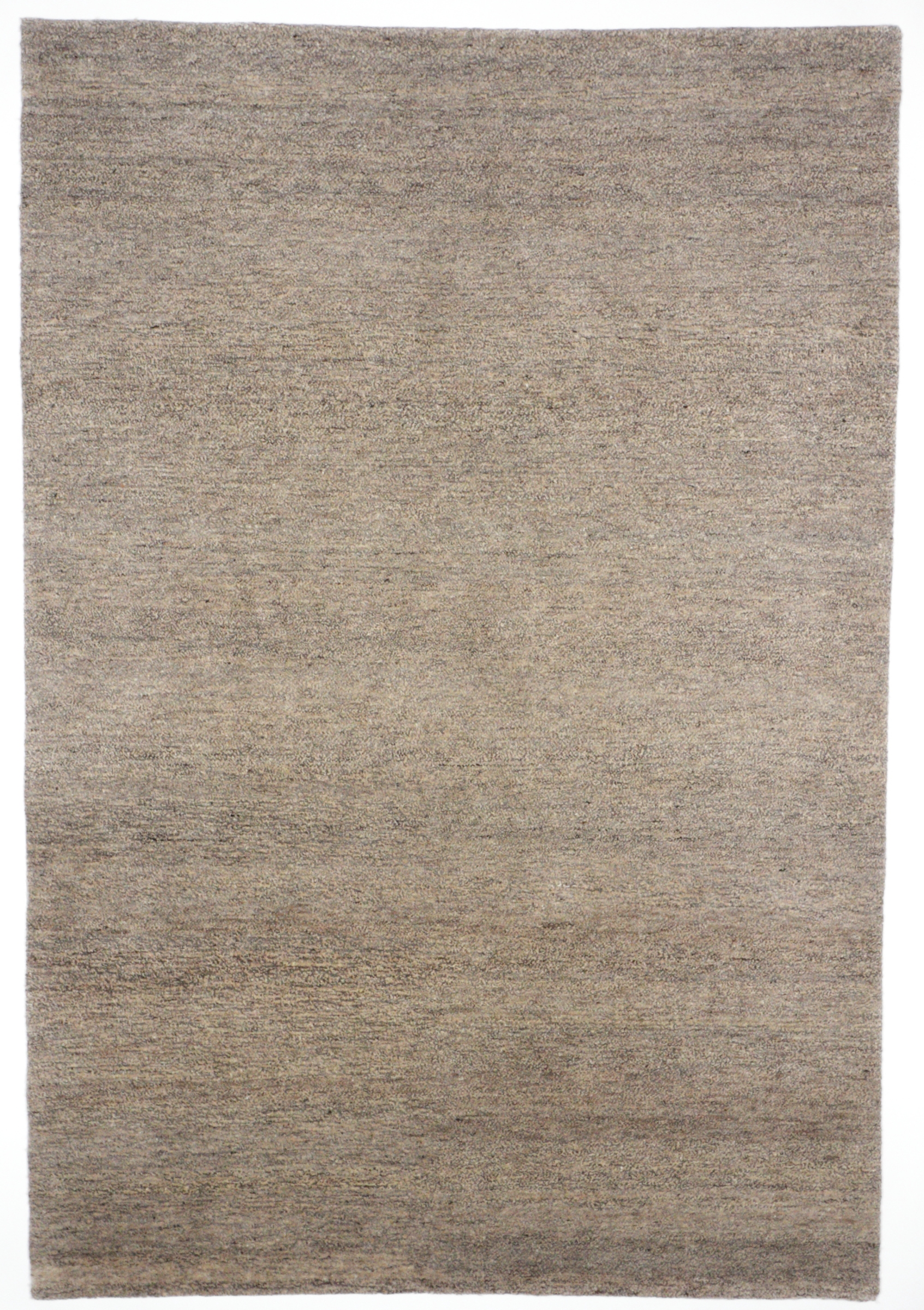 Natur Pur Teppich Uni Mix grau/sand, naturbelassene Schurwolle, handgeknüpft in Indien, Draufsicht