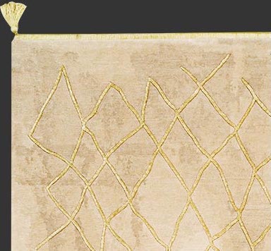 Makalu Antique VT 387 M001 LS, handgeknüpft, 100 Knots/qm, Wolle & Seide, Detailansicht