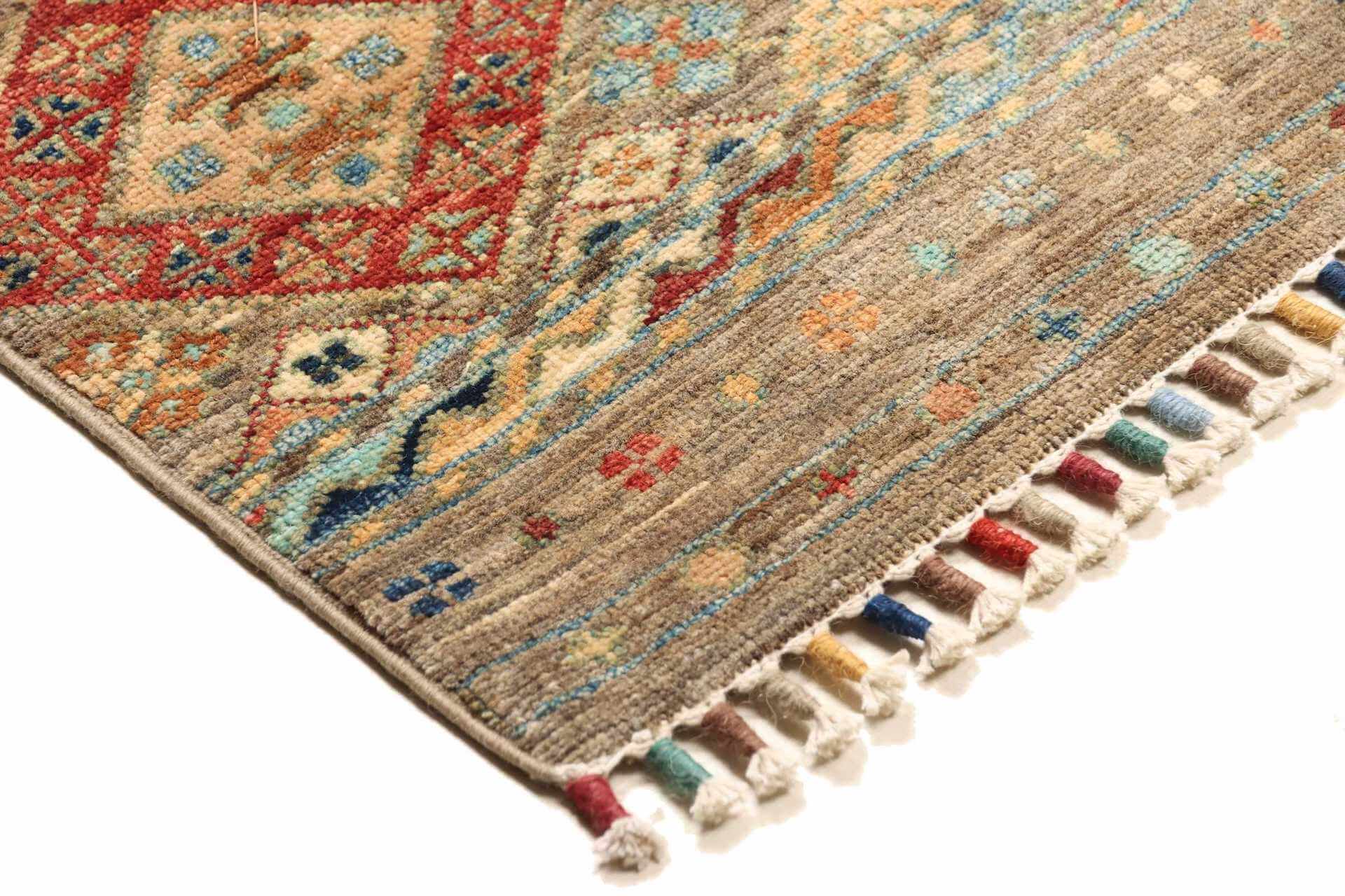 Afghanteppich Rubin Multi, handgeknüpft, Schurwolle, Detailansicht