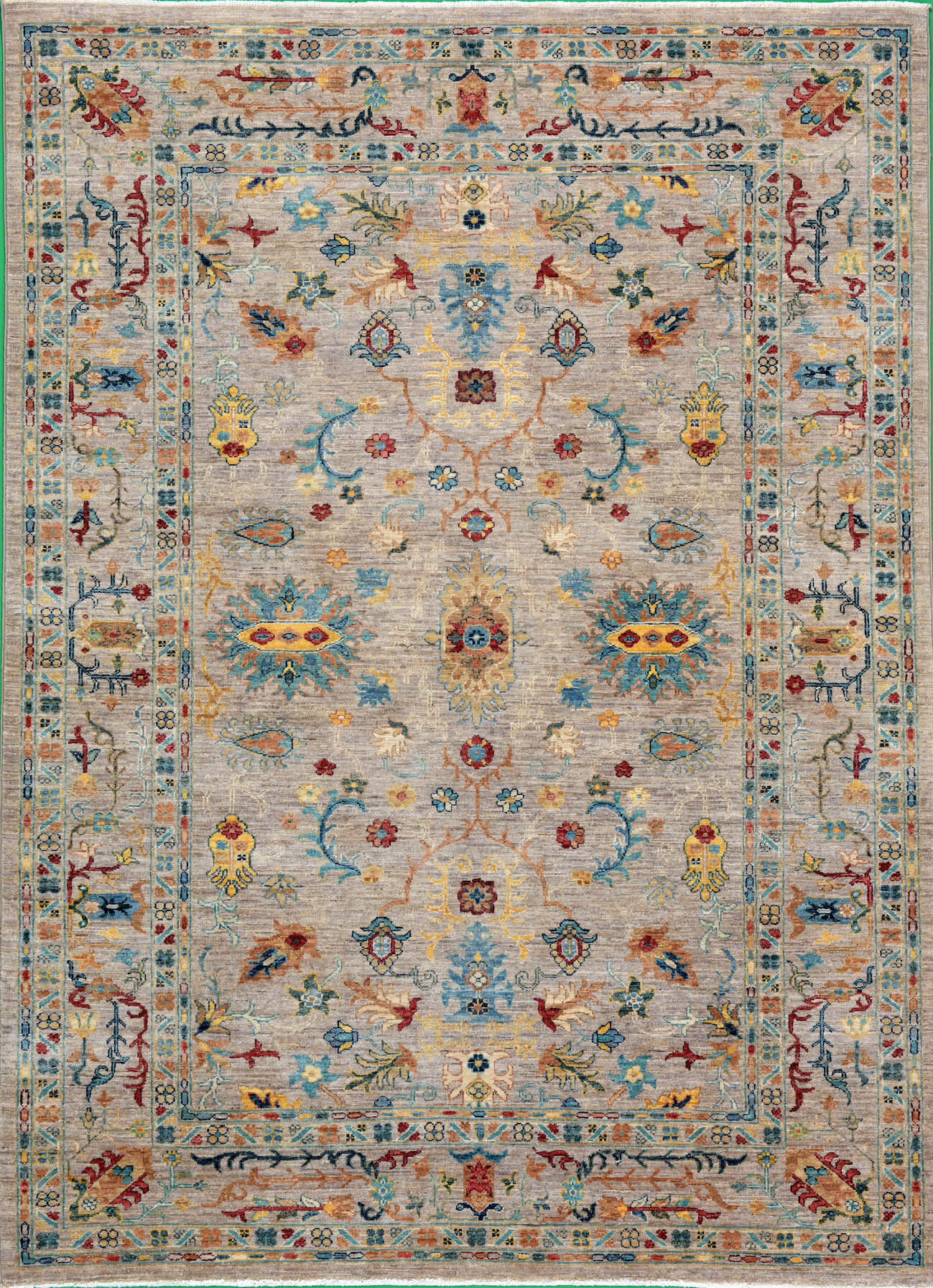 Handgeknüpfter afghanischer Teppich Rubin Apart, reine Schurwolle, mehrfarbig, Draufsicht