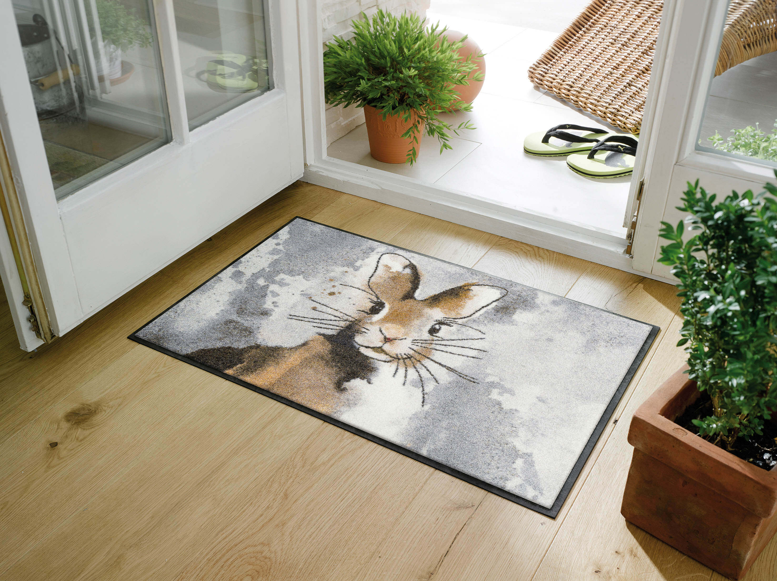 Hopps Sauberlaufmatte, wash & dry Hasen-Design, 50 x 75 cm, Interieurbild