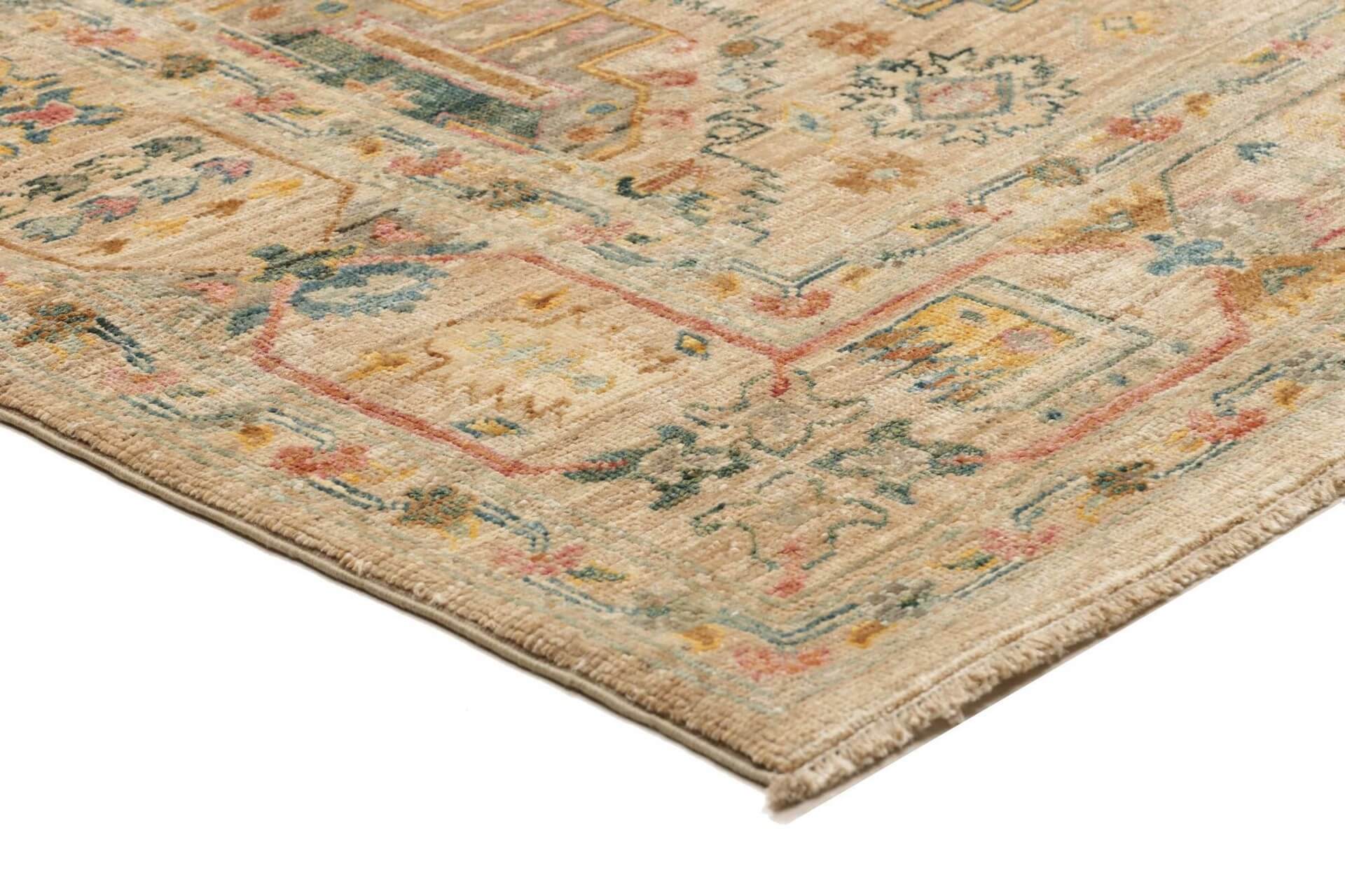  Afghanteppich Triabl Beige, reine Schurwolle, handgeknüpft, 169 x 238 cm, Detailansicht