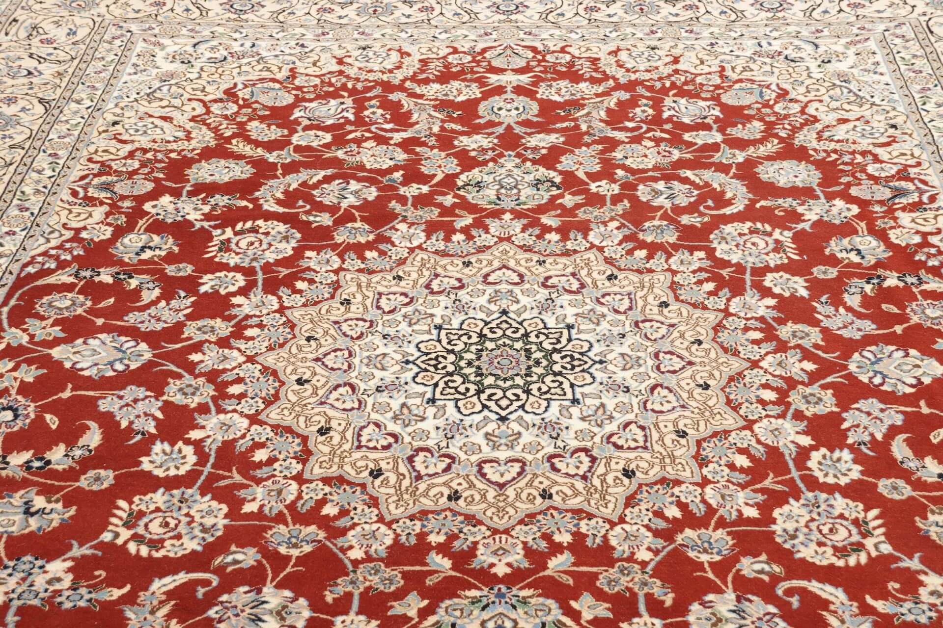 Nain Teppich Rot 9 LA, handgeknüpft, Schurwolle, 255 x 335 cm, Detailansicht 