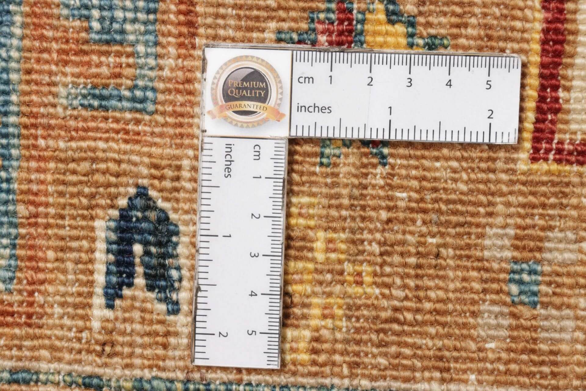  Afghanteppich Triabl Beige, reine Schurwolle, handgeknüpft, 169 x 238 cm, Ansicht Rückseite