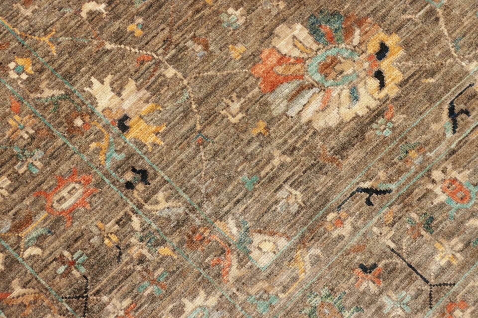 Afghanteppich Ziegler M., handgeknüpft aus Schurwolle,096 x 153 cm, mehrfarbig, Detailansicht