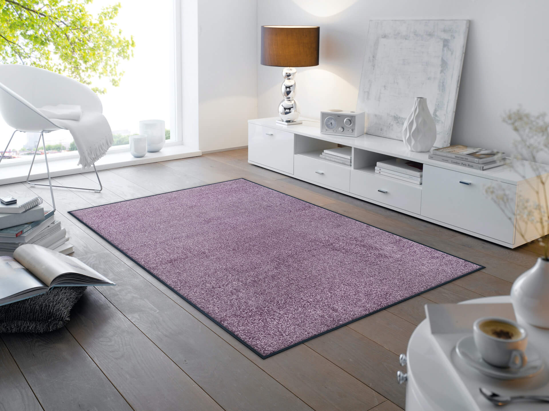 Fußmatte uni TC_Lavender Mist, Wash & Dry Trend Colour, 120 x 180 cm, Interieurbild