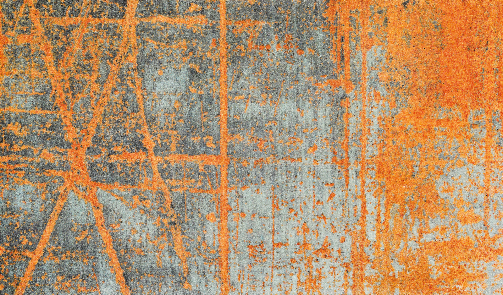 Sauberlaufmatte Rustic, abstraktes Design, orange/grau, 070 x 120 cm Draufsicht