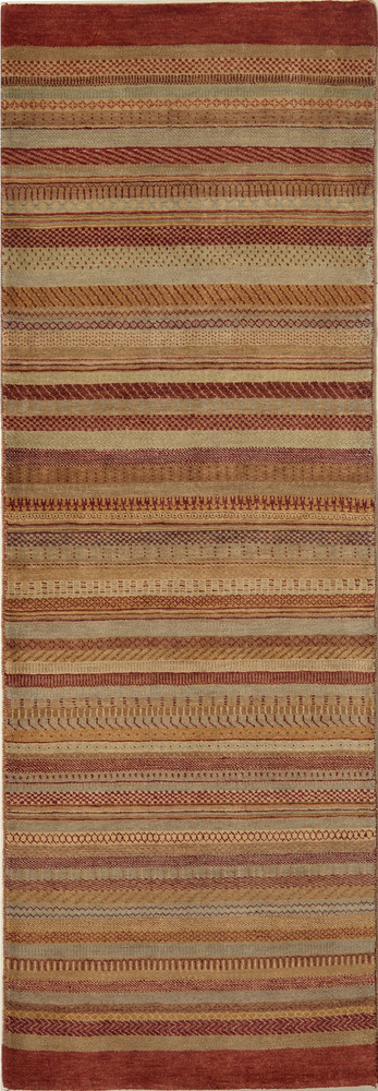 Afghanischer Teppich, Läufer, handgeknüpft, Wolle, Draufsicht