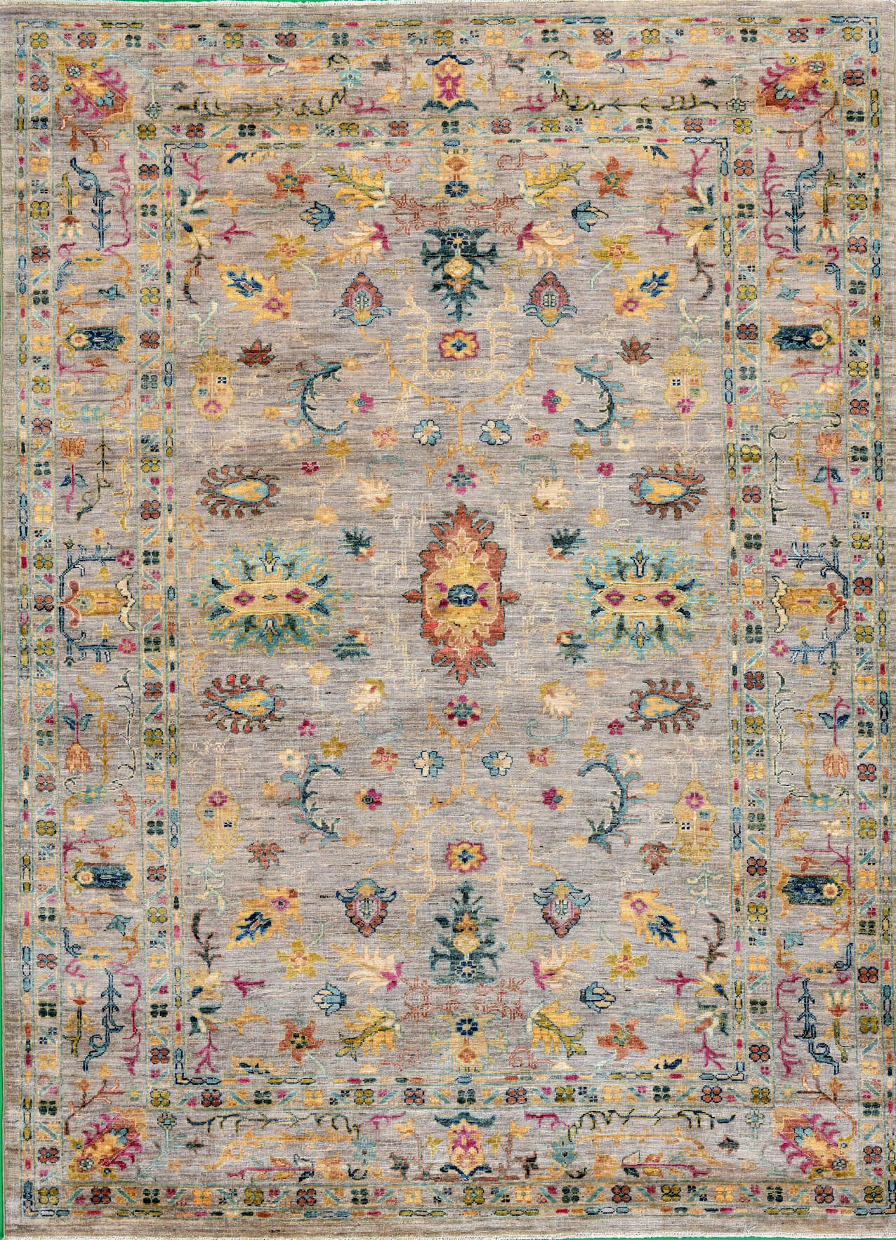 Afghanischer Teppich Rubin Middle, von Hand gefertigt, reine Schurwolle, mehrfarbig, Draufsicht