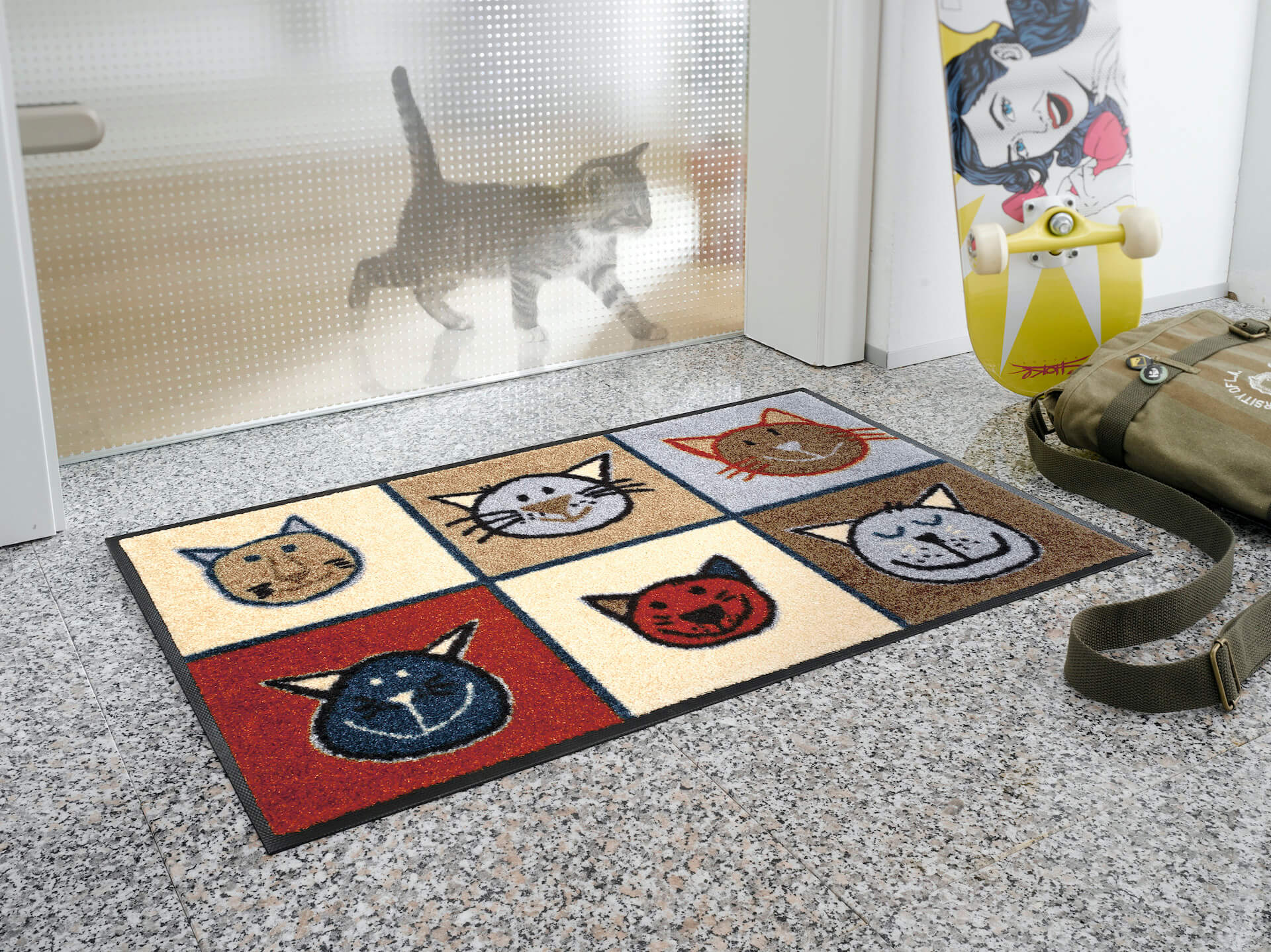 Fußmatte Miau Miau, wash & dry design, 50 x 75 cm, Milieubild