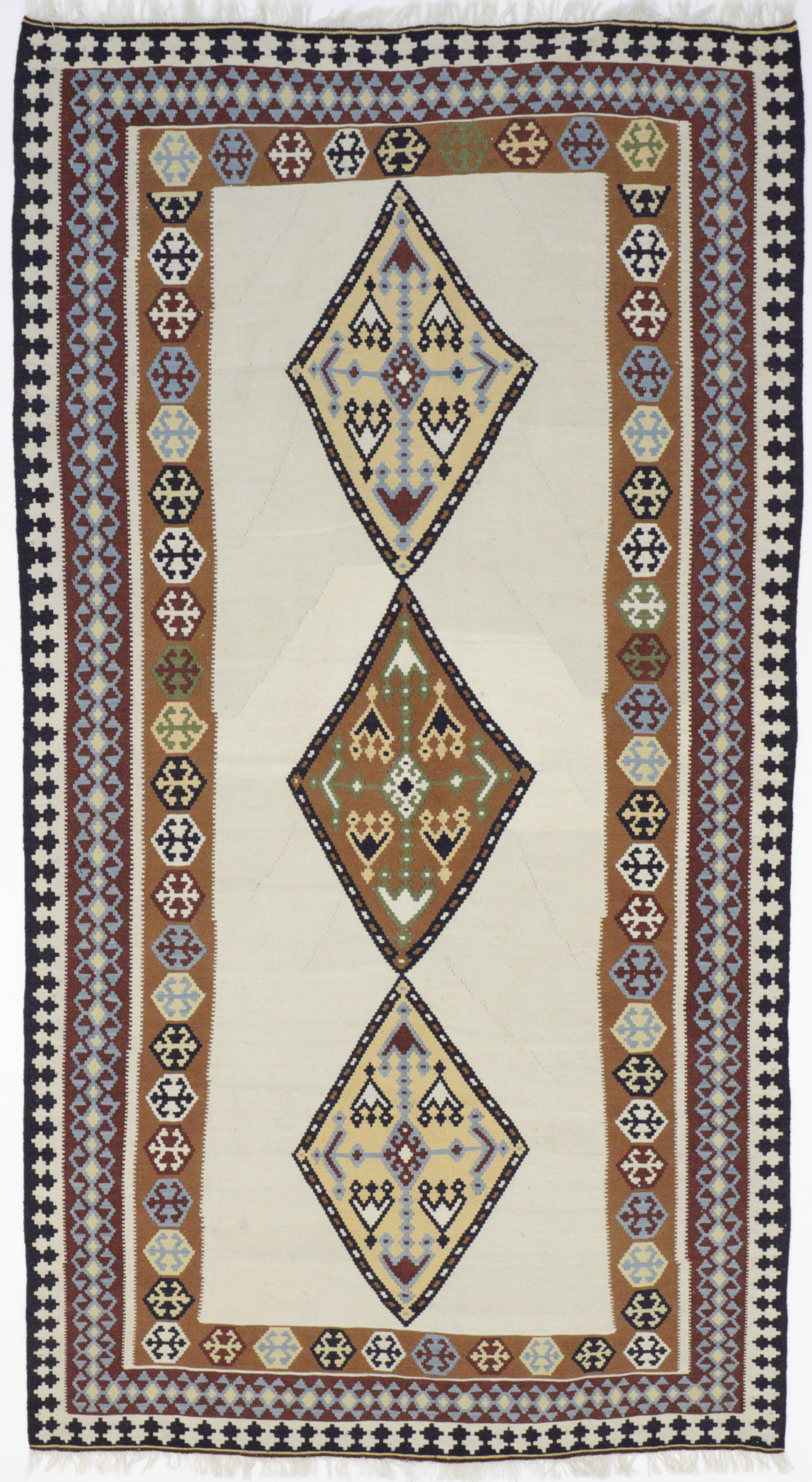 Persischer Kelim, traditionelle Musterung, reine Schurwolle, 153 x 285 cm, Draufsicht