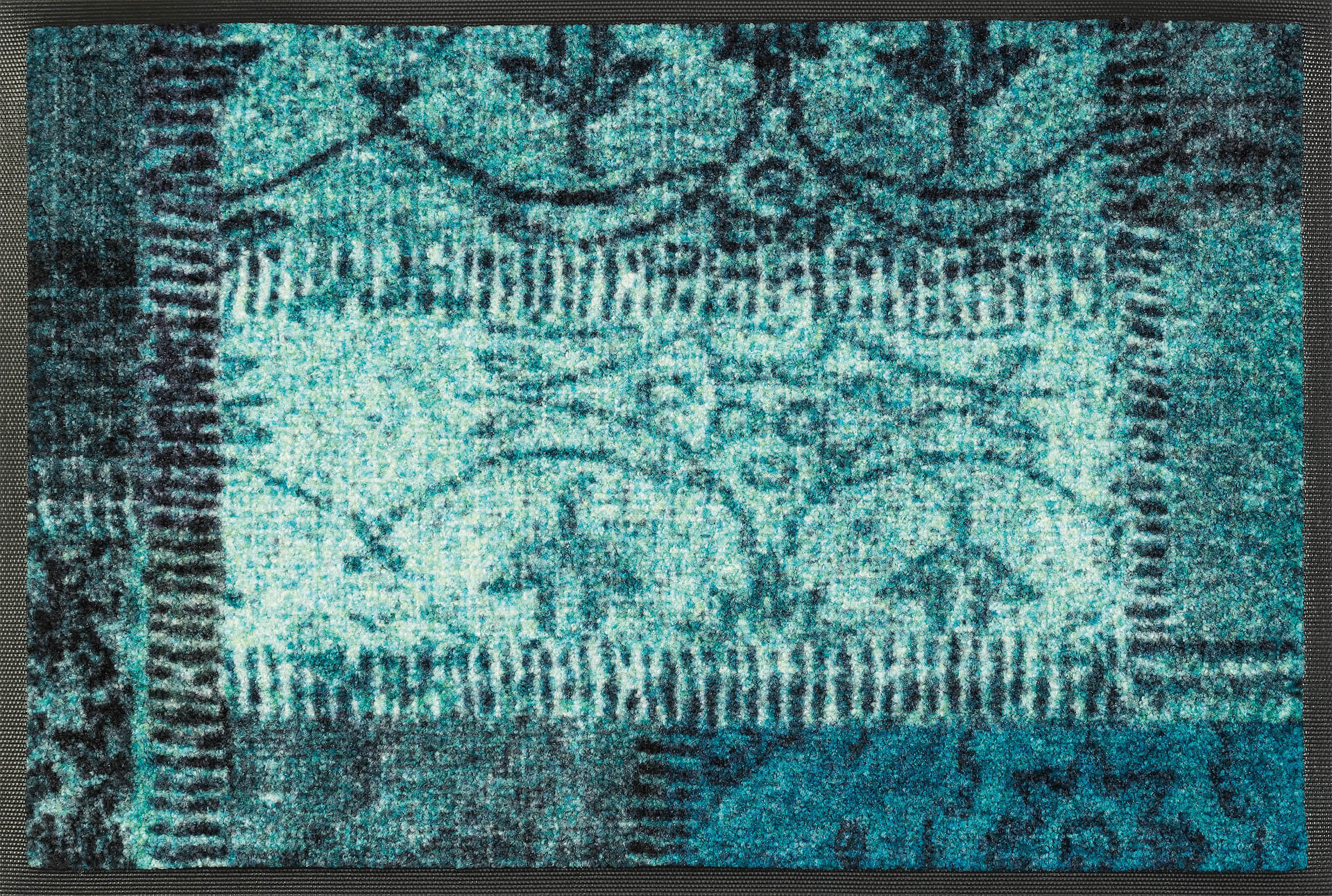 Fußmatte Vintage Patces türkis, Wash & Dry Design, 40 x 60 cm, Draufsicht