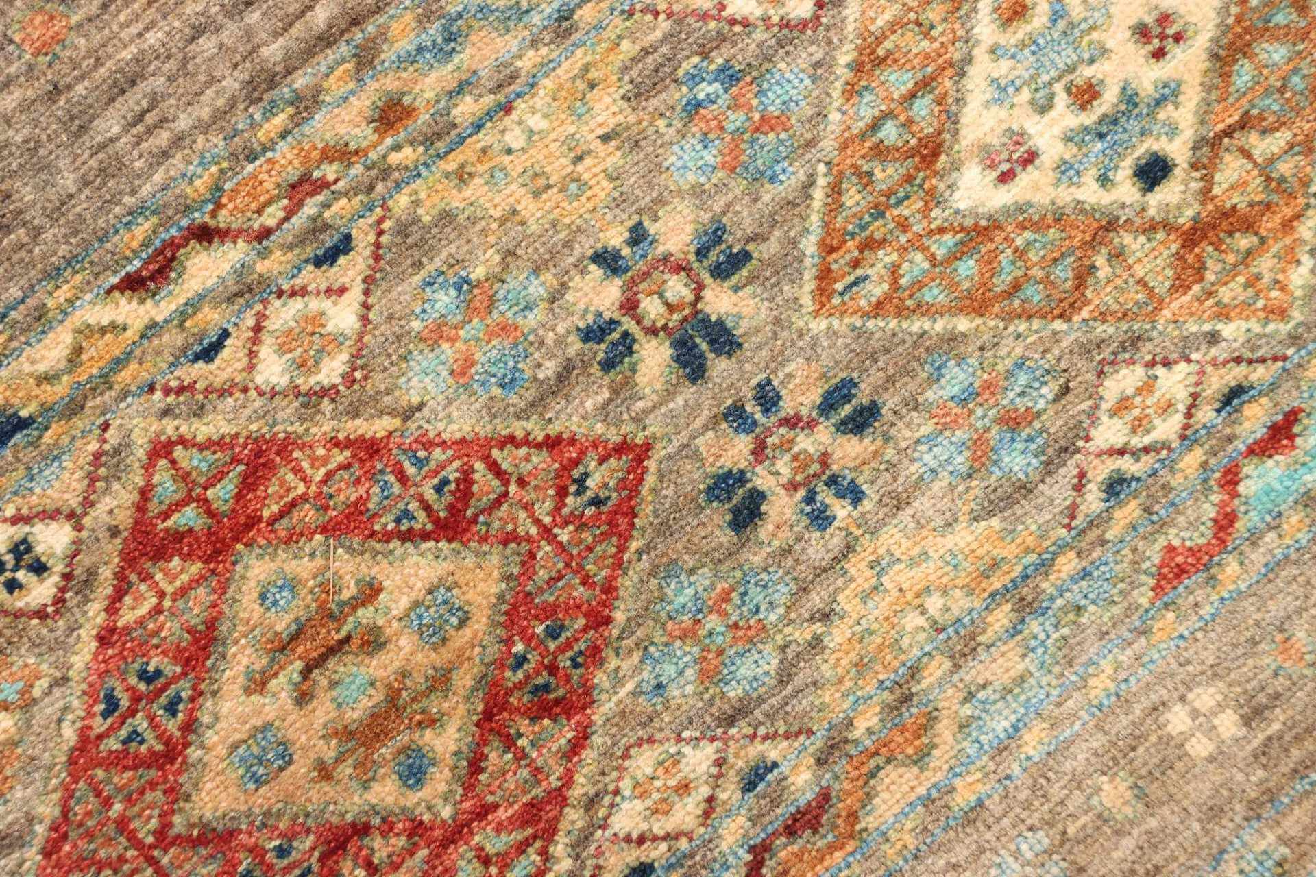 Afghanteppich Rubin Multi, handgeknüpft, Schurwolle, Detail
