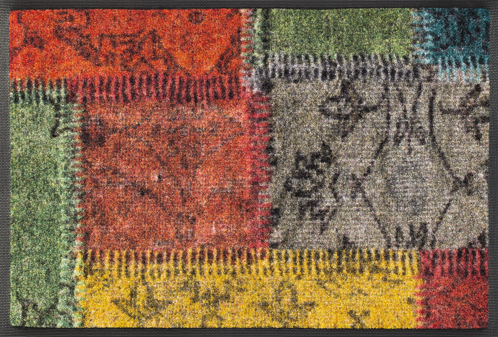 Fußmatte in Patchwork-Optik, Wash & Dry Desgn, mehrfarbig, 040 x 060 cm, Draufsicht
