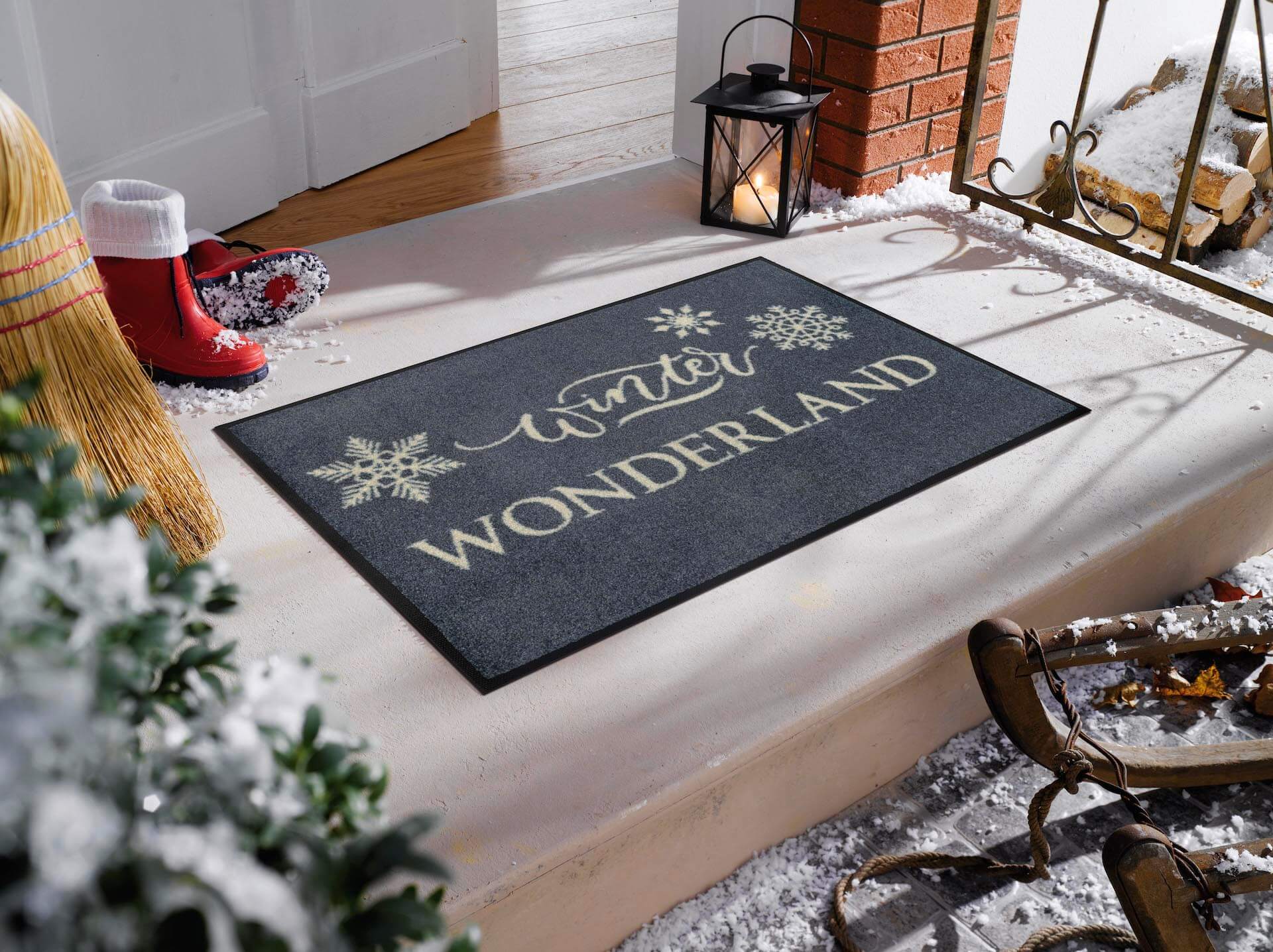 Fußmatte Winter Wonderland, Wash & Dry Sauberlaufmatte, 050 x 075 cm, Milieubild
