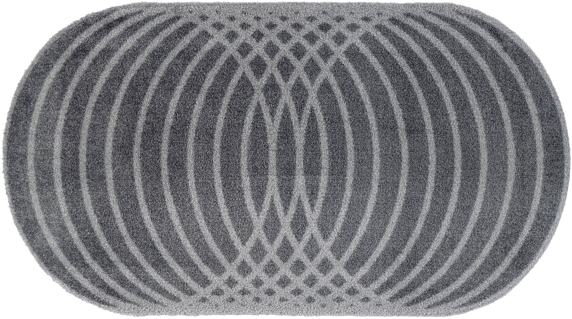 Randlose Fußmatte Calm Loop, ovale Form, 050 x 090 cm, Draufsicht