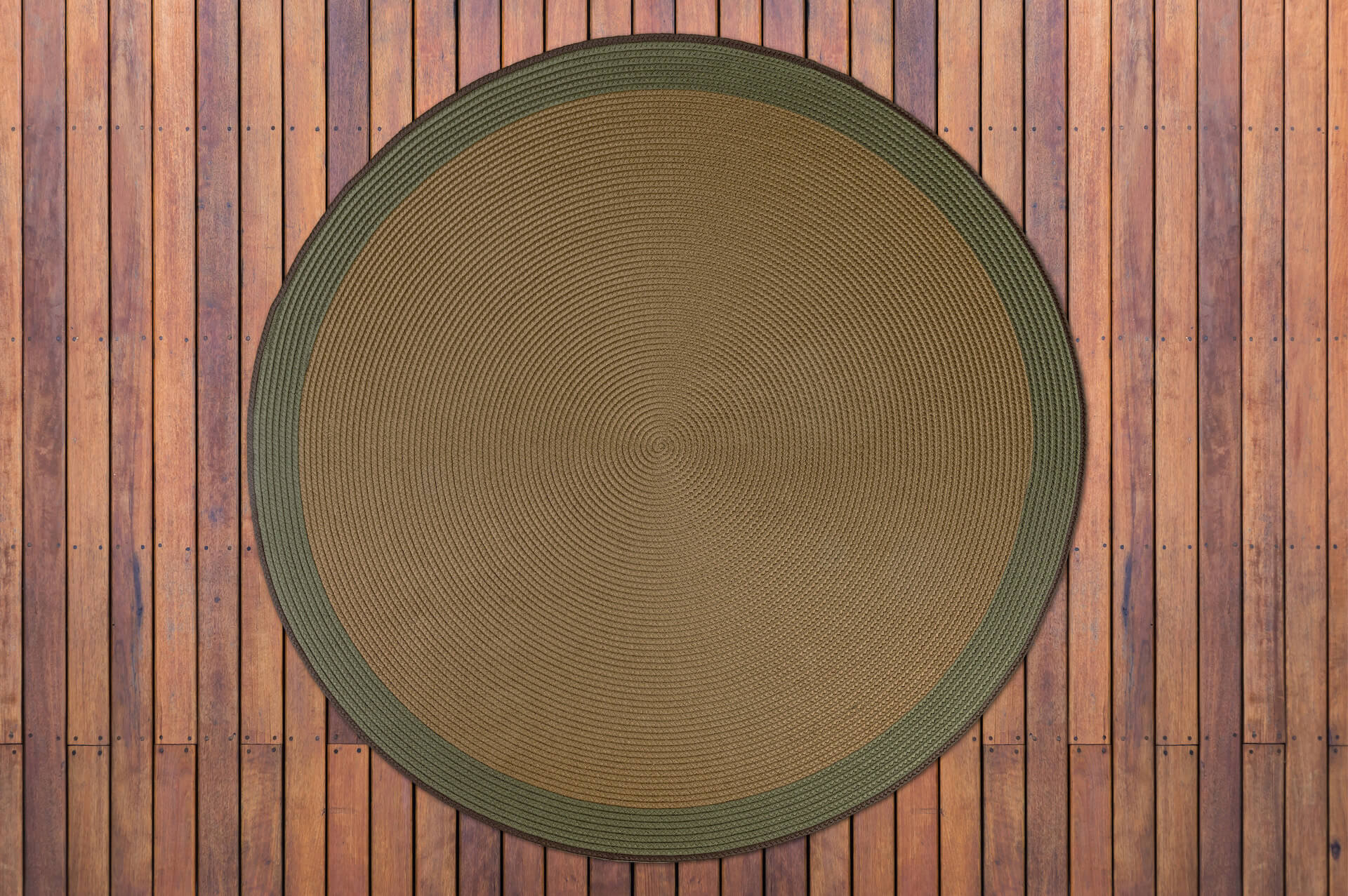 Outdoorteppich Tisca Ombrone, handgeflochten, rund, Farbe 2142, Draufsicht