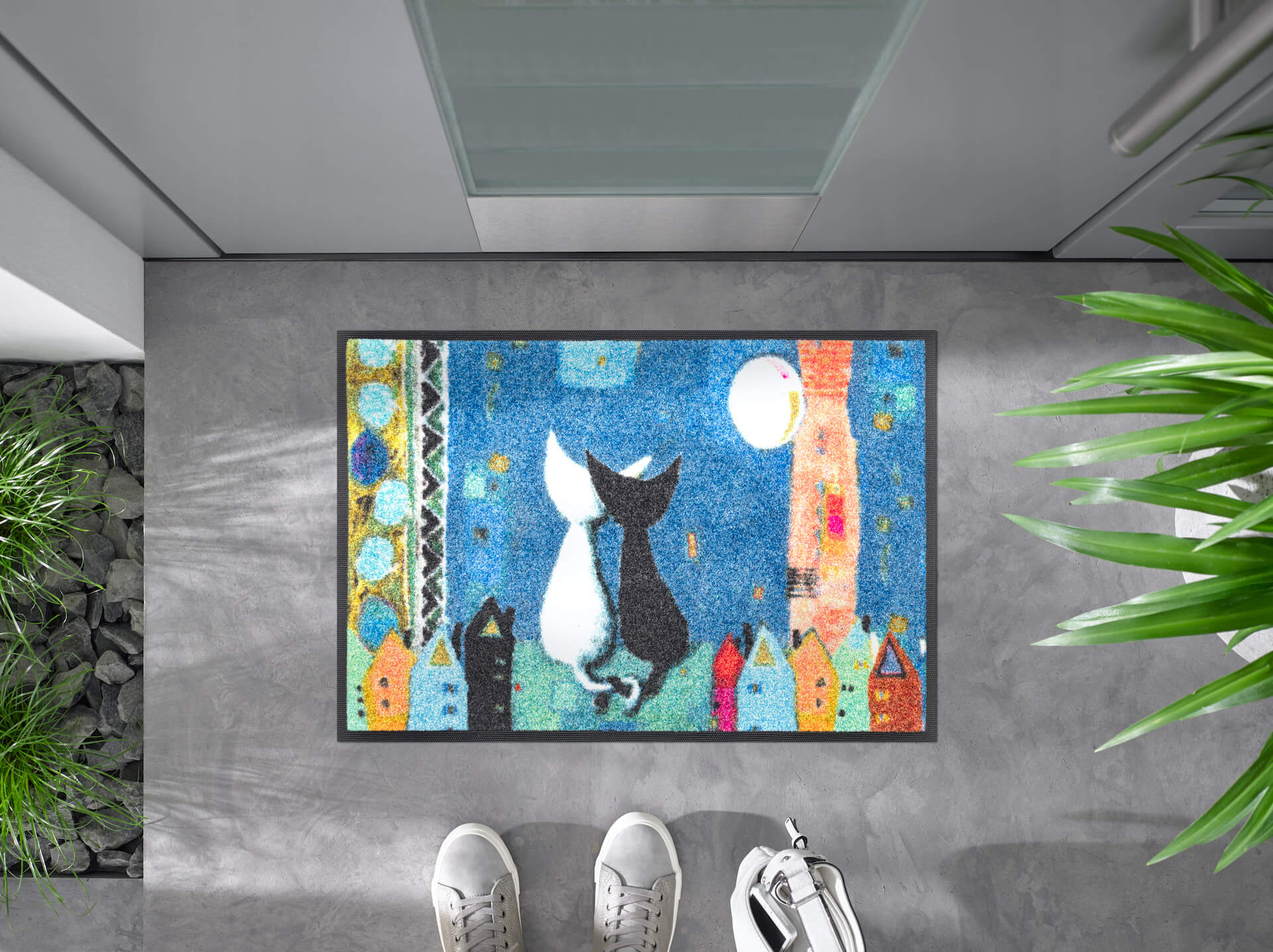  Romance, hübsches Katzenmotv, mehrfarbig, 040 x 060 cm, Milieubild