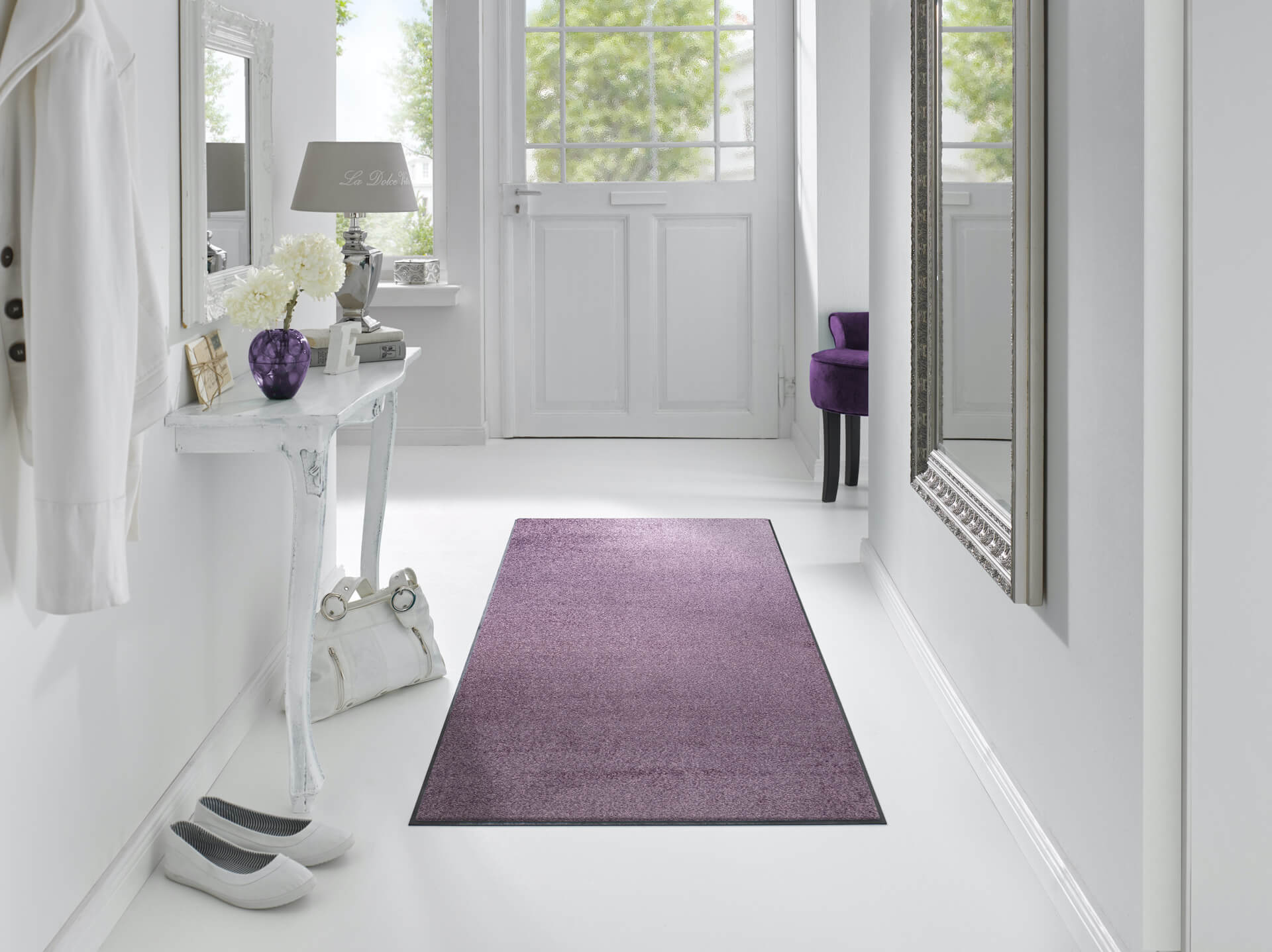 Fußmatte uni TC_Lavender Mist, Wash & Dry Trend Colour, 075 x 190 cm, Interieurbild