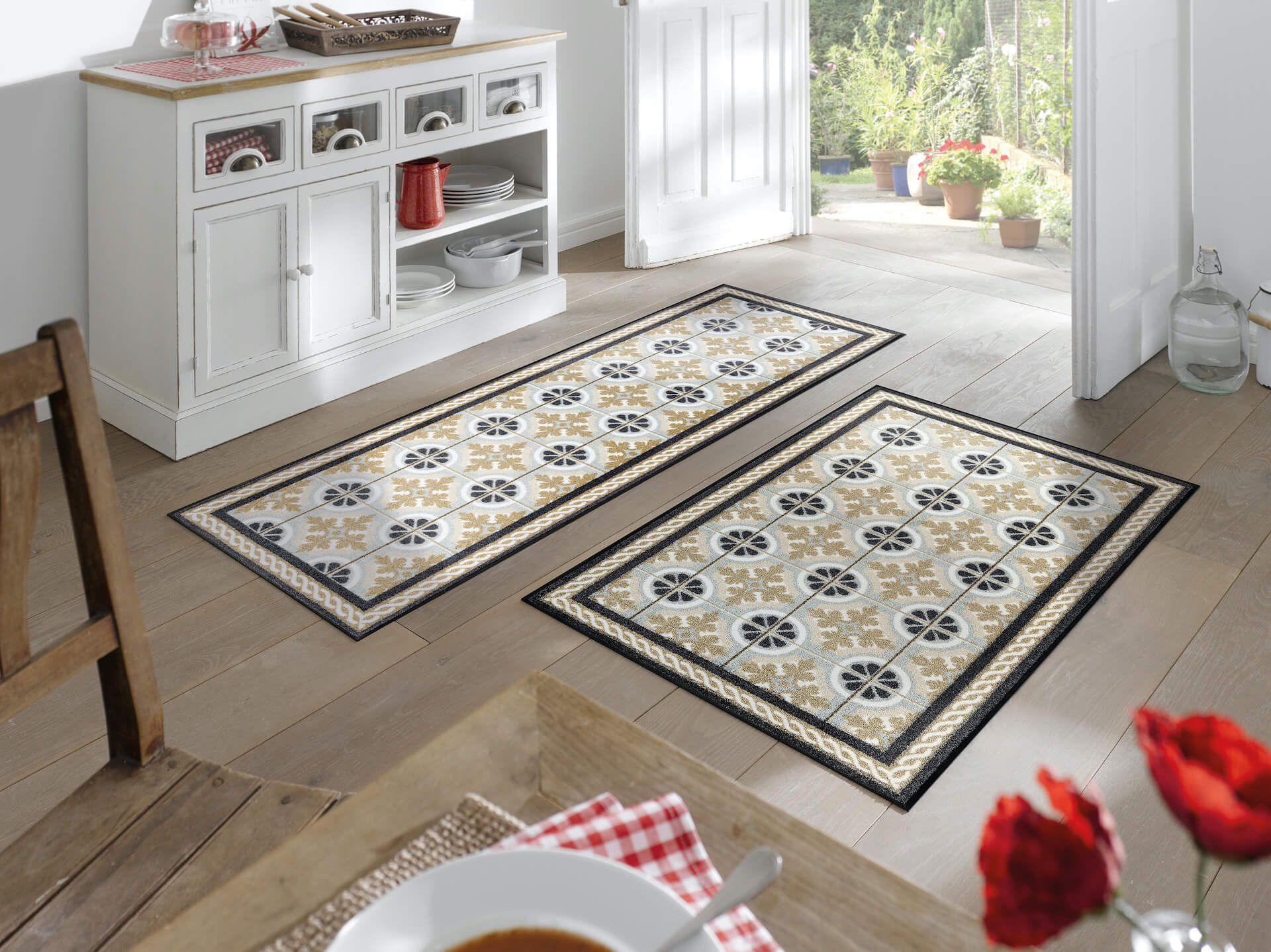 Küchenmatte Kitchen Tiles, Wash & Dry im Mosaikdesign, 75 x 190 cm, Interieurbild