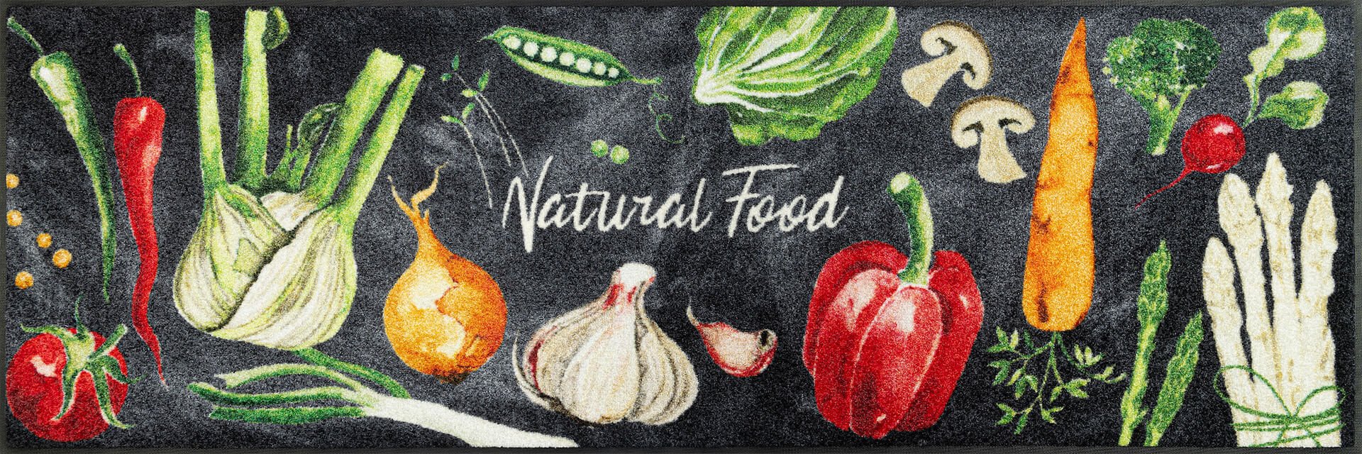 Fußmatte Natural Food, Wash & Dry Küchenmatte, mehrfarbig, 060 x 180 cm, Draufsicht