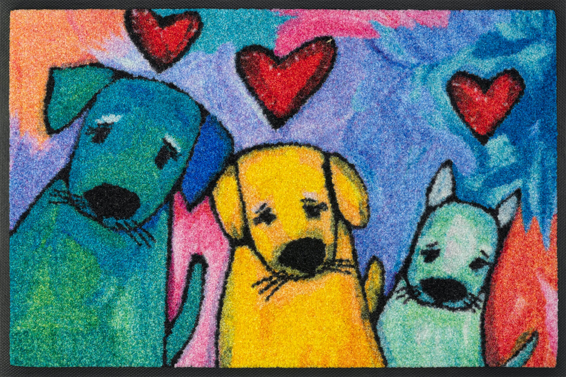 Doggies Fußmatte, wash & dry Design, mehrfarbig, 50 x 75 cm, Draufsicht