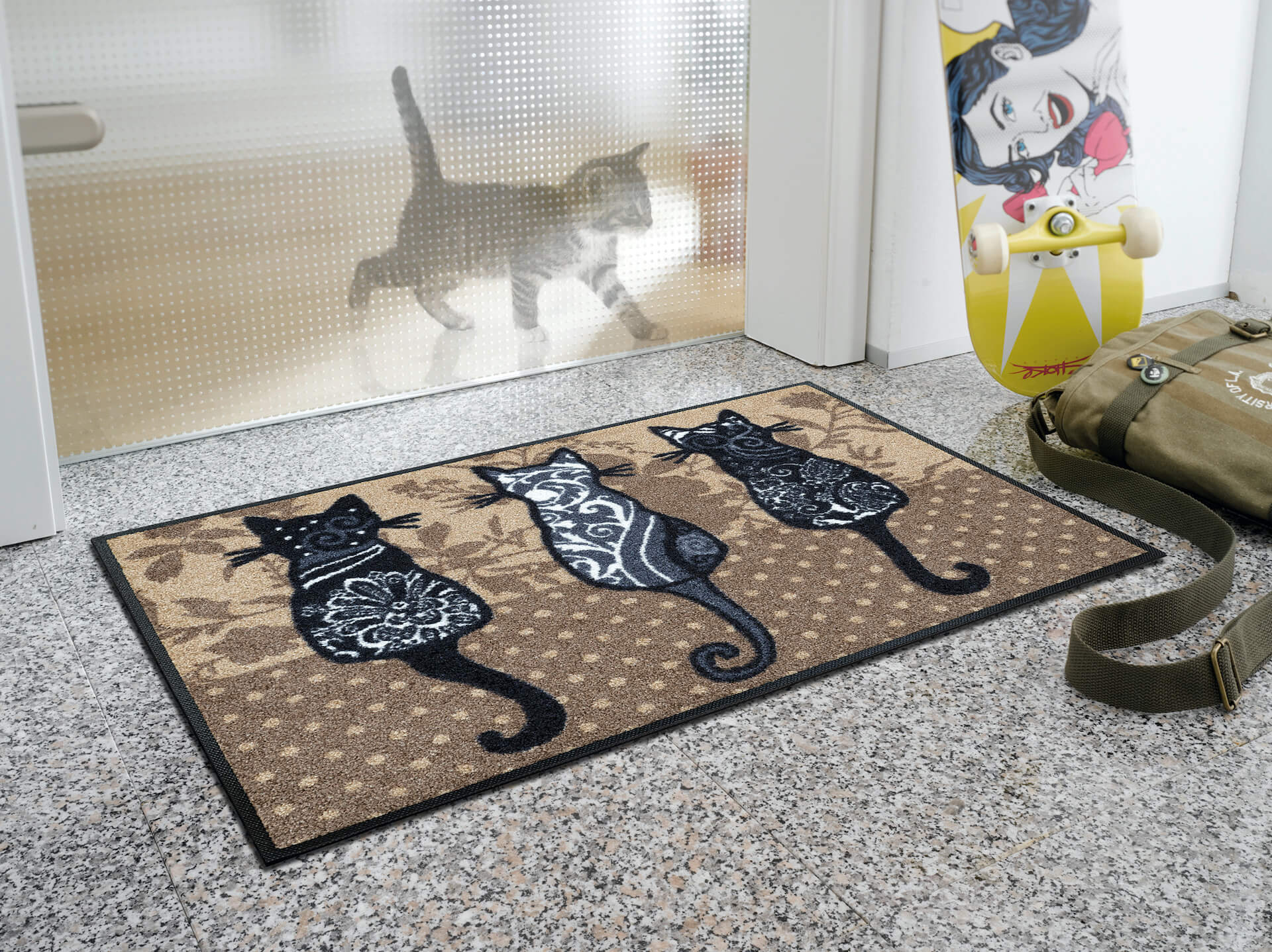 Fußmatte Katzenbande, wash & dry animals & friends, 50 x 75 cm, Milieubild