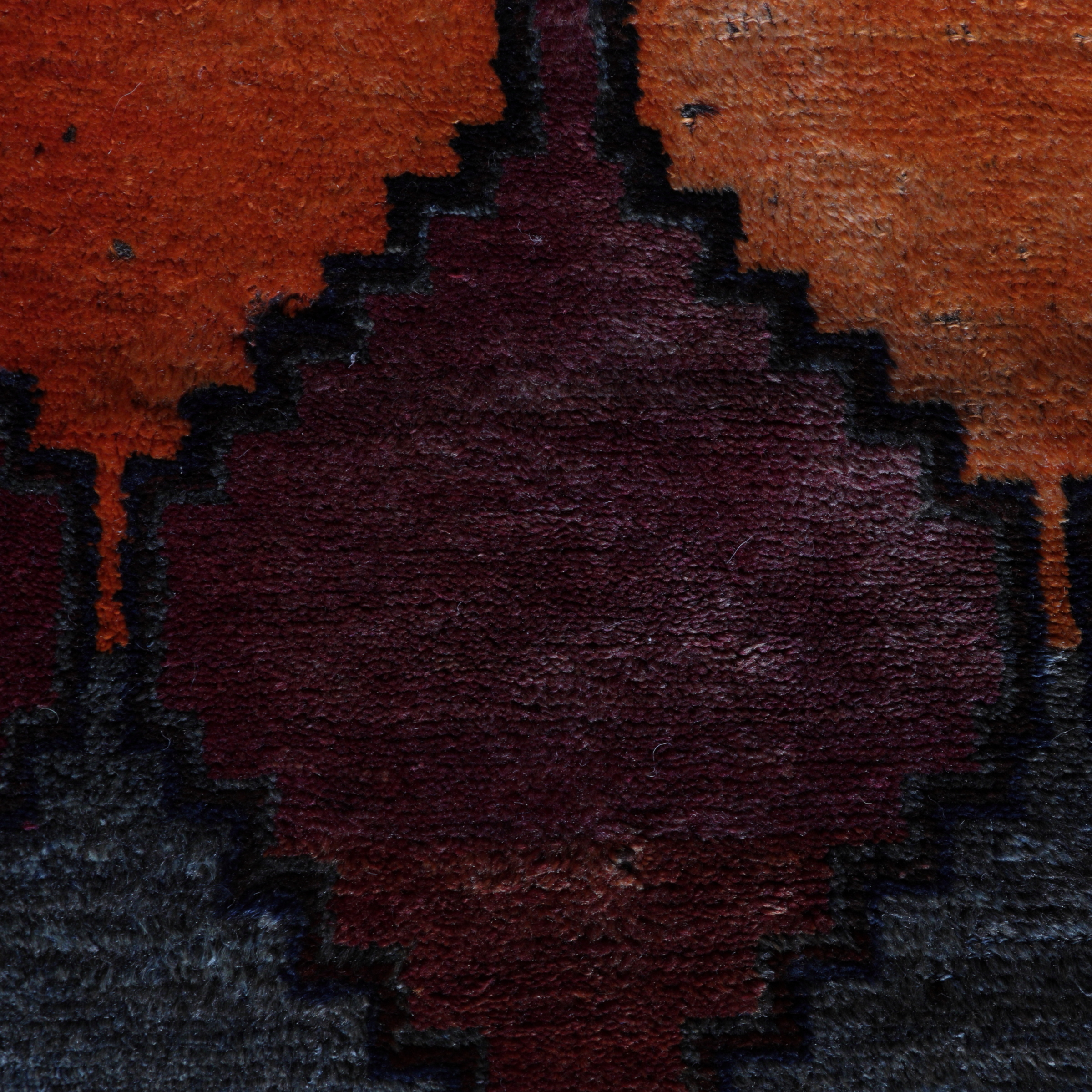 Persischer Nomadenteppich Lory, handgeknüpft aus Schurwolle, rot/orange/mehrfarbig, Detailansicht