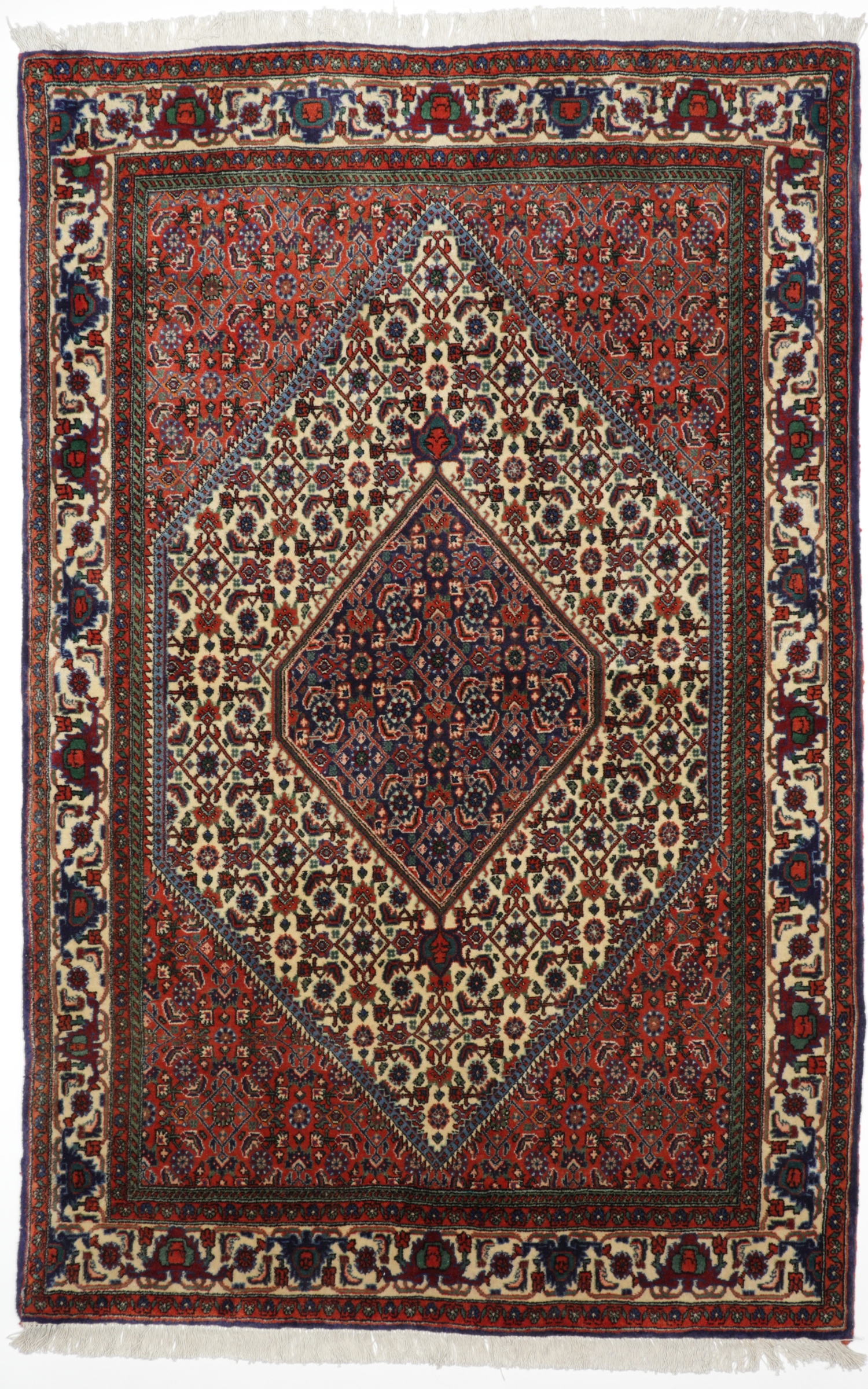 Persischer Bidjar, handgeknüpft, reine Wolle, 111 x 173 cm, Draufsicht