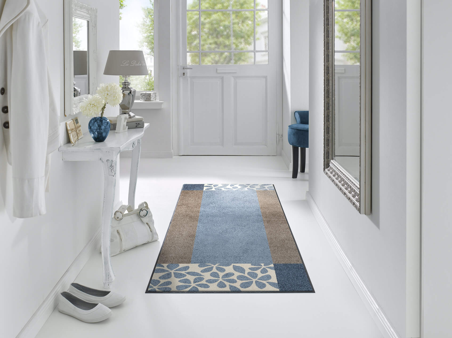 Fußmatte Florita grey, Wash & Dry Interiormatte, 075 x 190 cm, Interieurbild